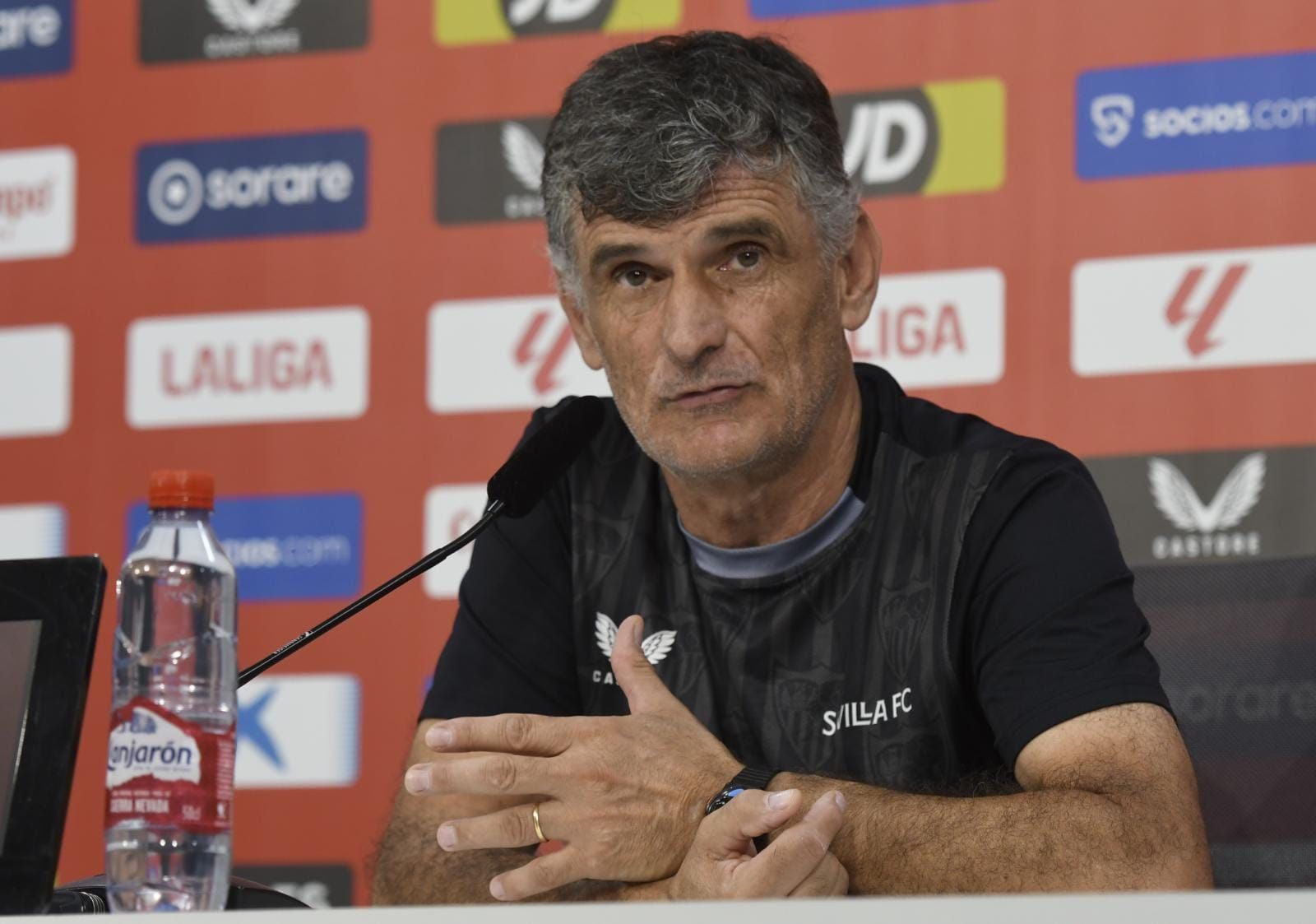 Mendilibar, en la rueda de prensa previa al partido ante el Rayo Vallecano.