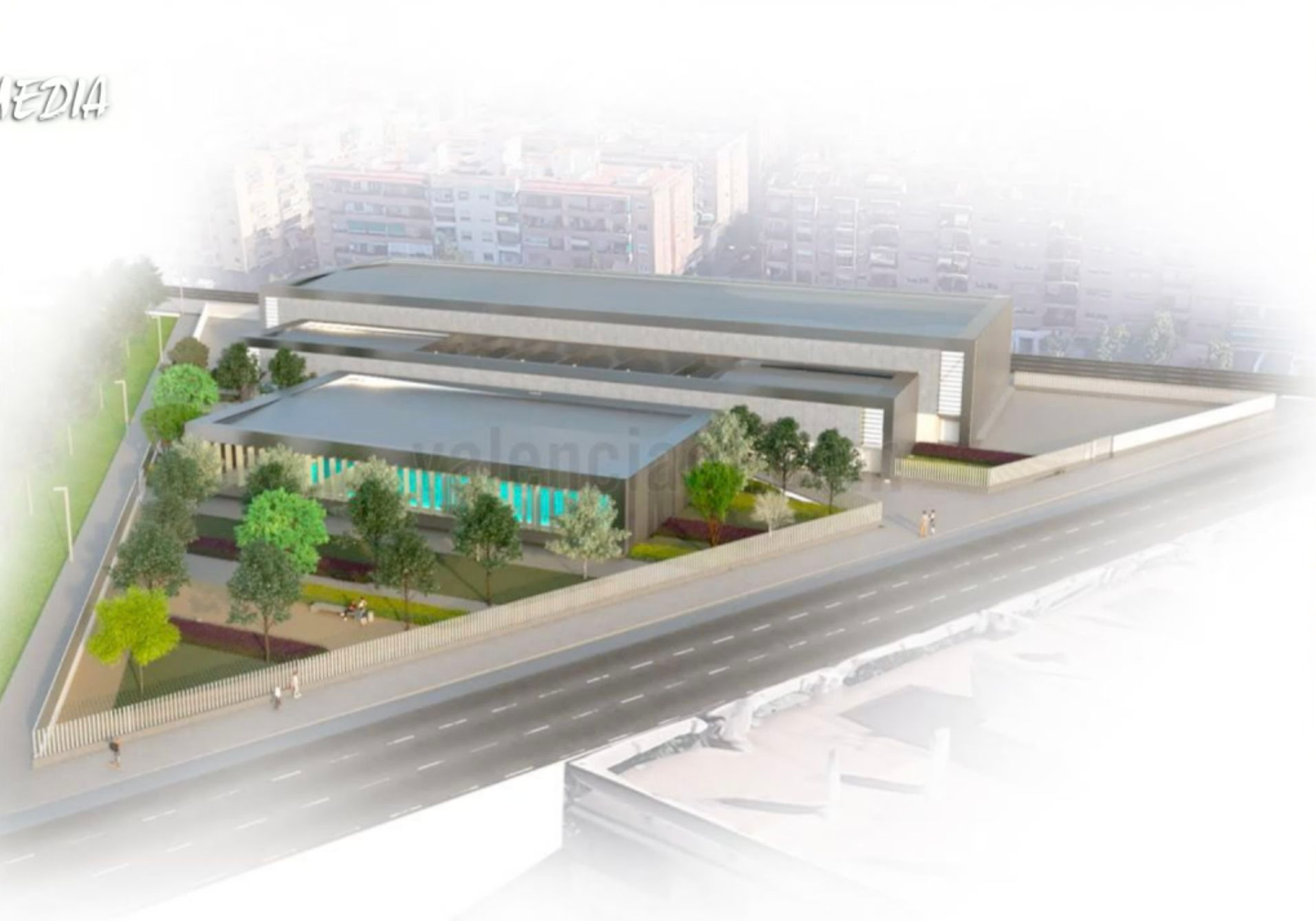 Polideportivo anexo al Nou Mestalla (Un diseño antiguo)