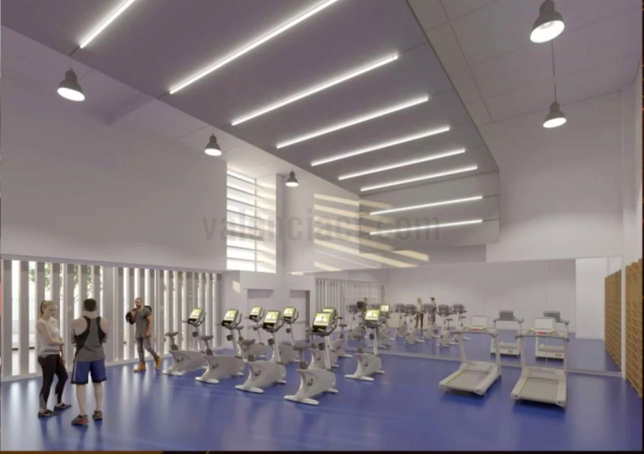  Recreación simulada del polideportivo anexo al Nou Mestalla