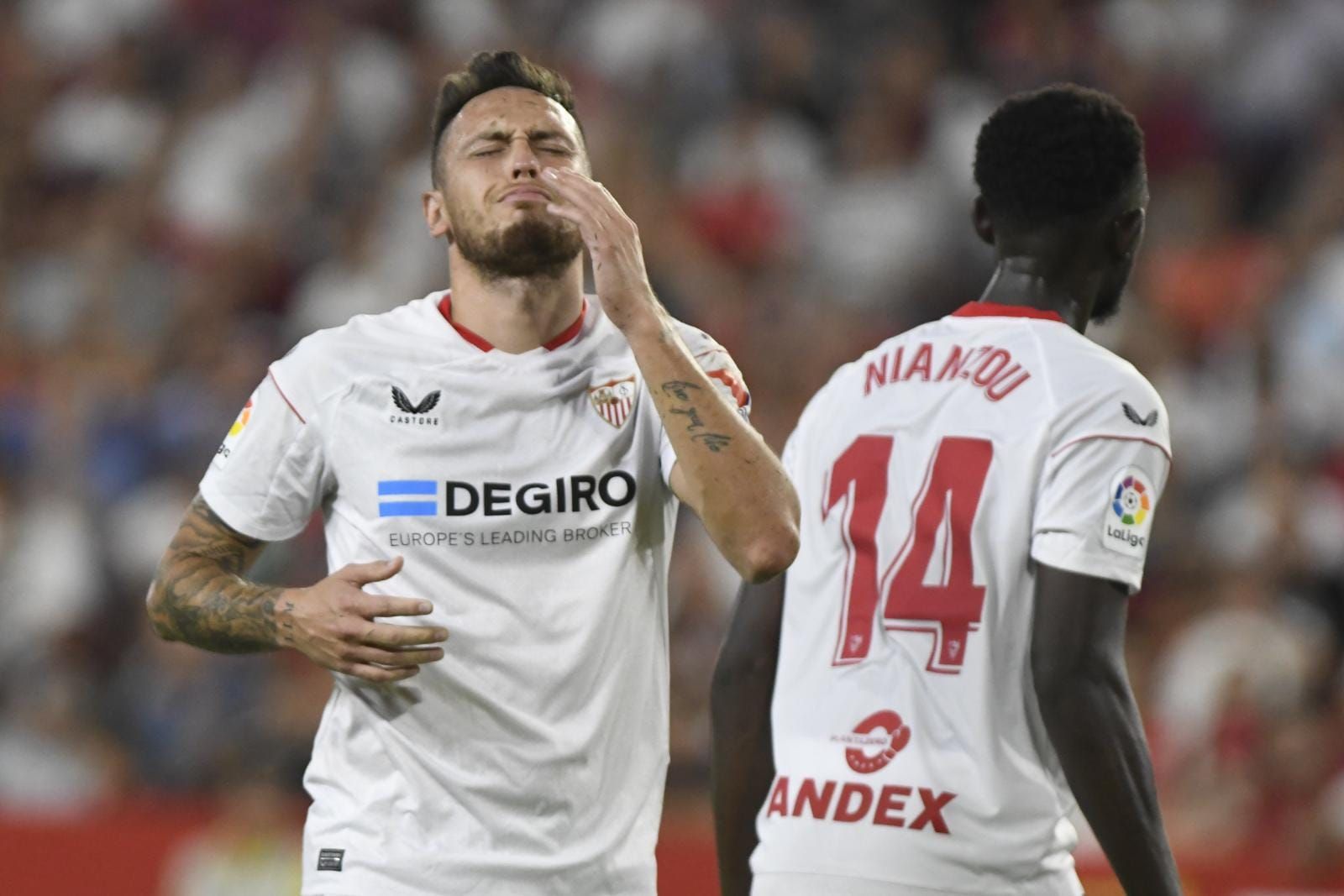 Ocampos en el Sevilla-Valladolid de esta temporada.