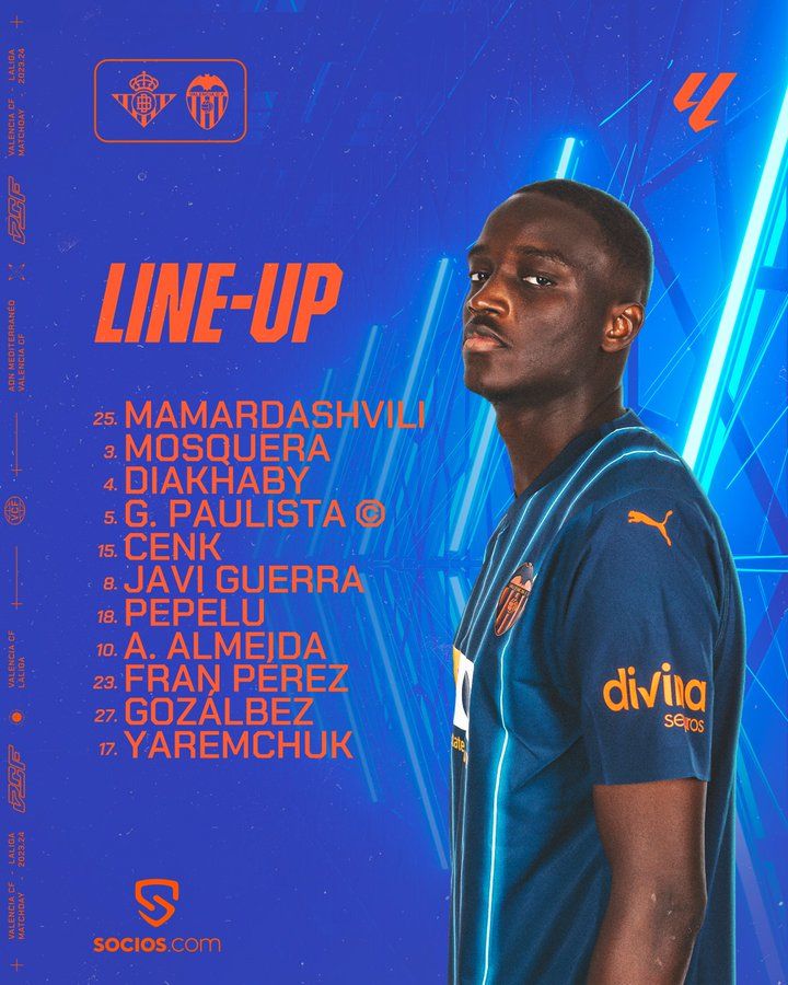  Once titular del Valencia CF.