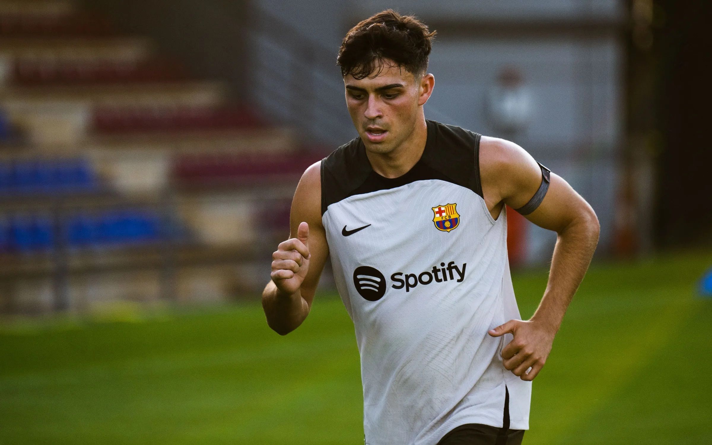  Pedri, en una sesión del Barça.