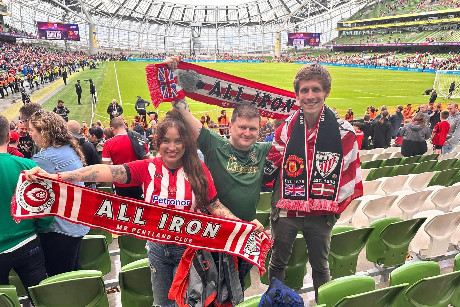  La Peña Mr. Pentland del Athletic Club en el Aviva Stadium de Dublín.