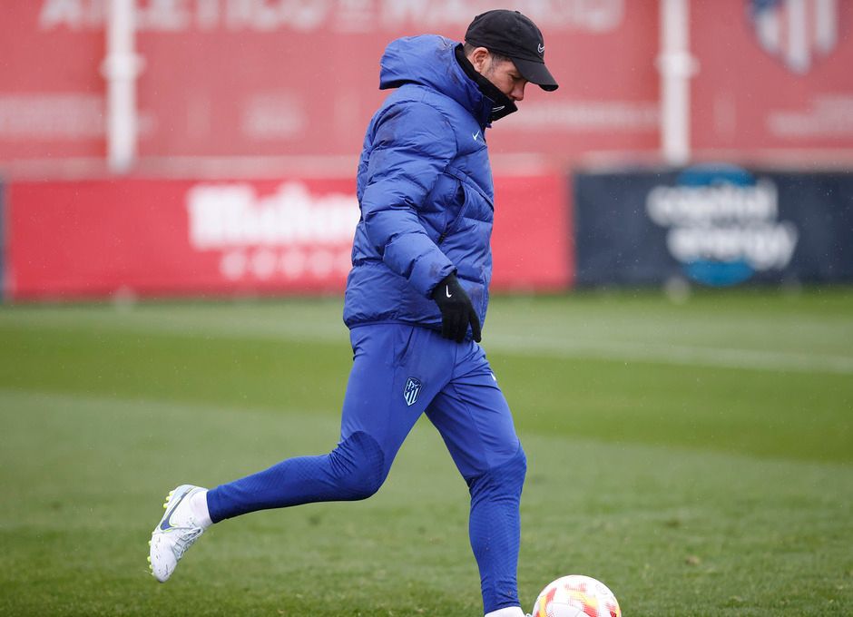  Diego Pablo Simeone, en una sesión del Atlético de Madrid.