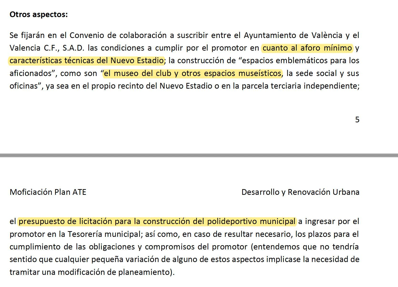  Plan de modificación de la ATE