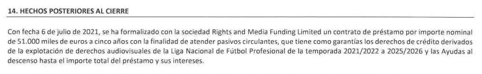  Préstamo de 51 millones