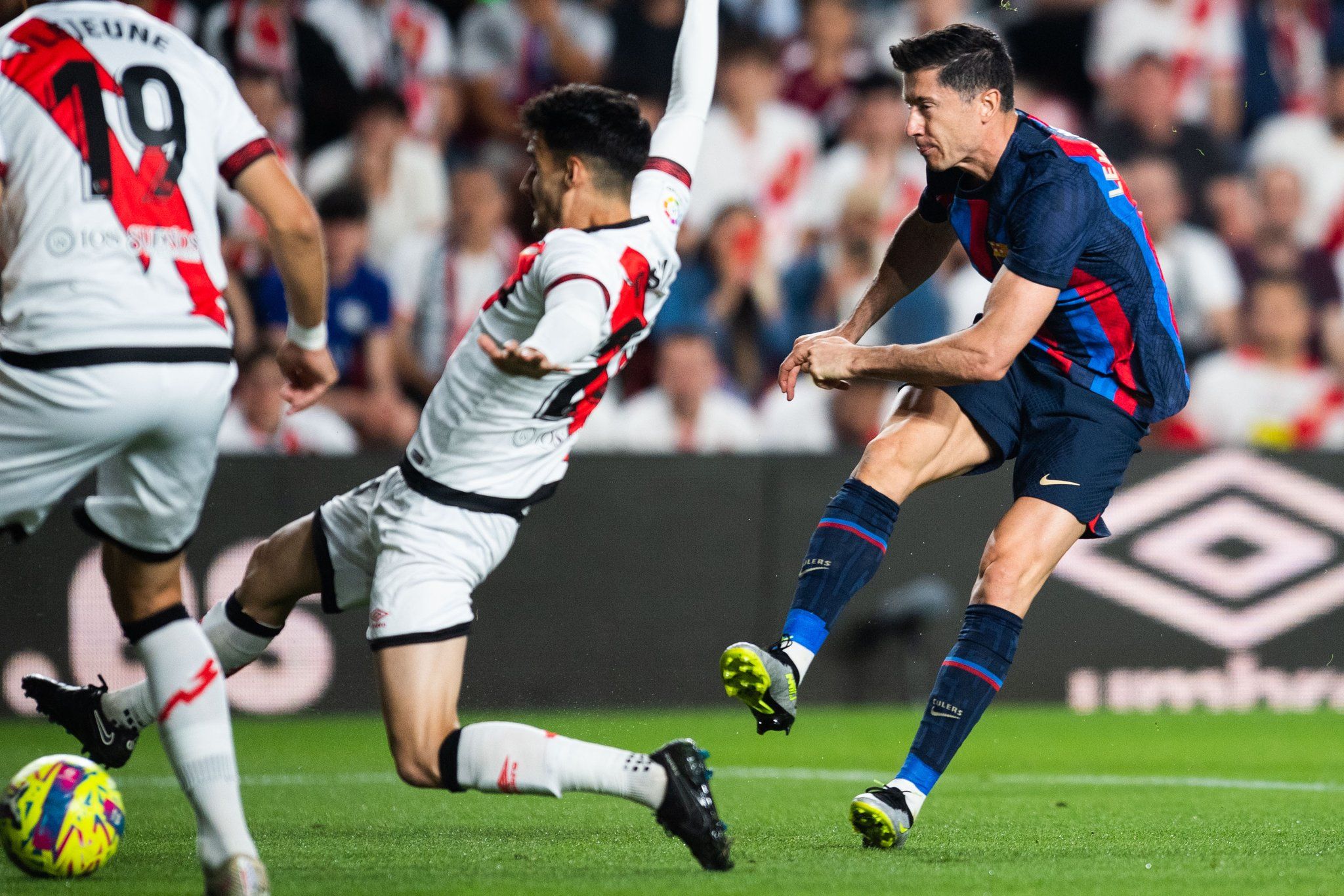 Robert Lewandowski, en el Rayo-Barcelona.