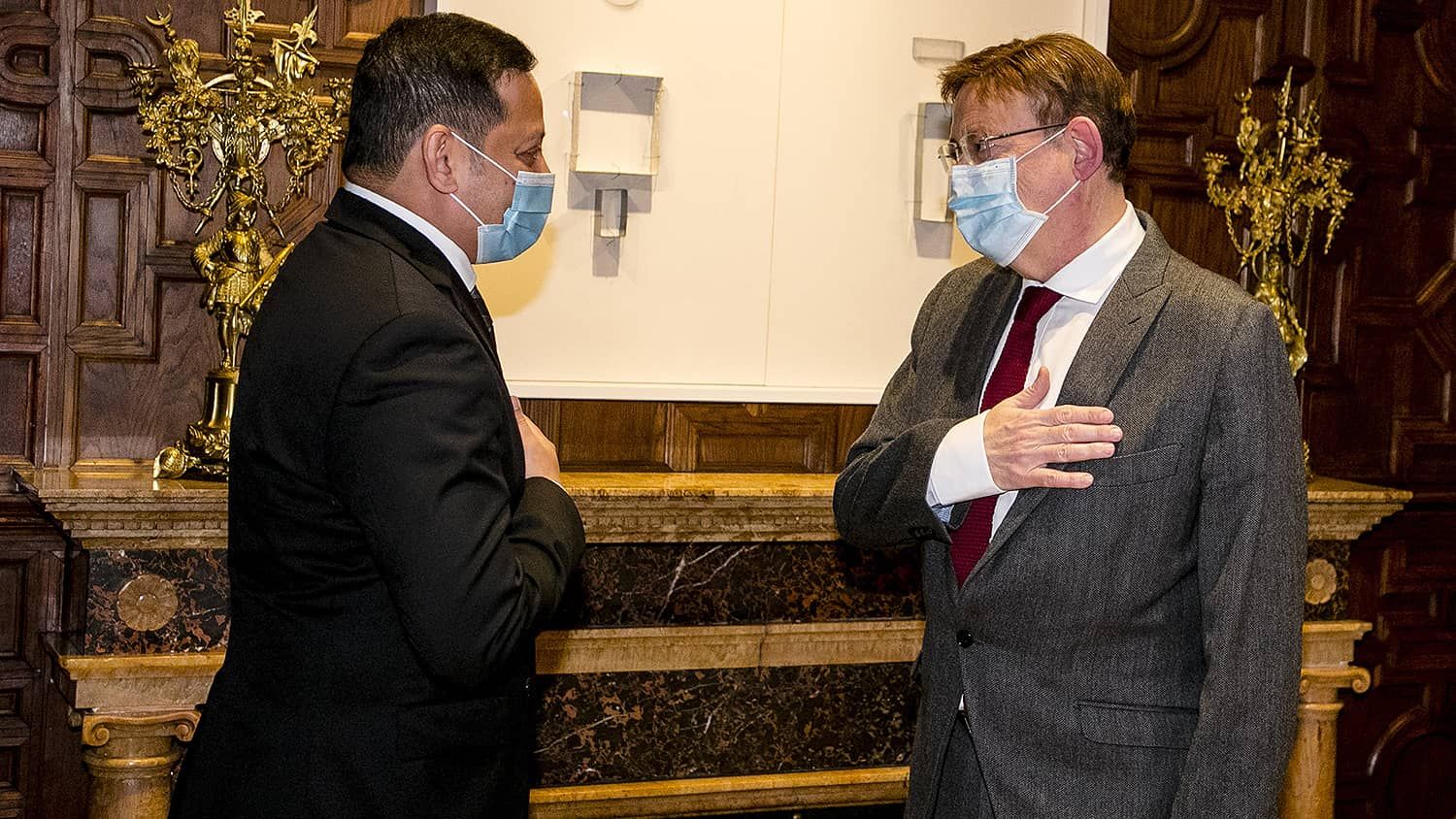 Reunión Ximo Puig, Anil Murthy y Joey Lim