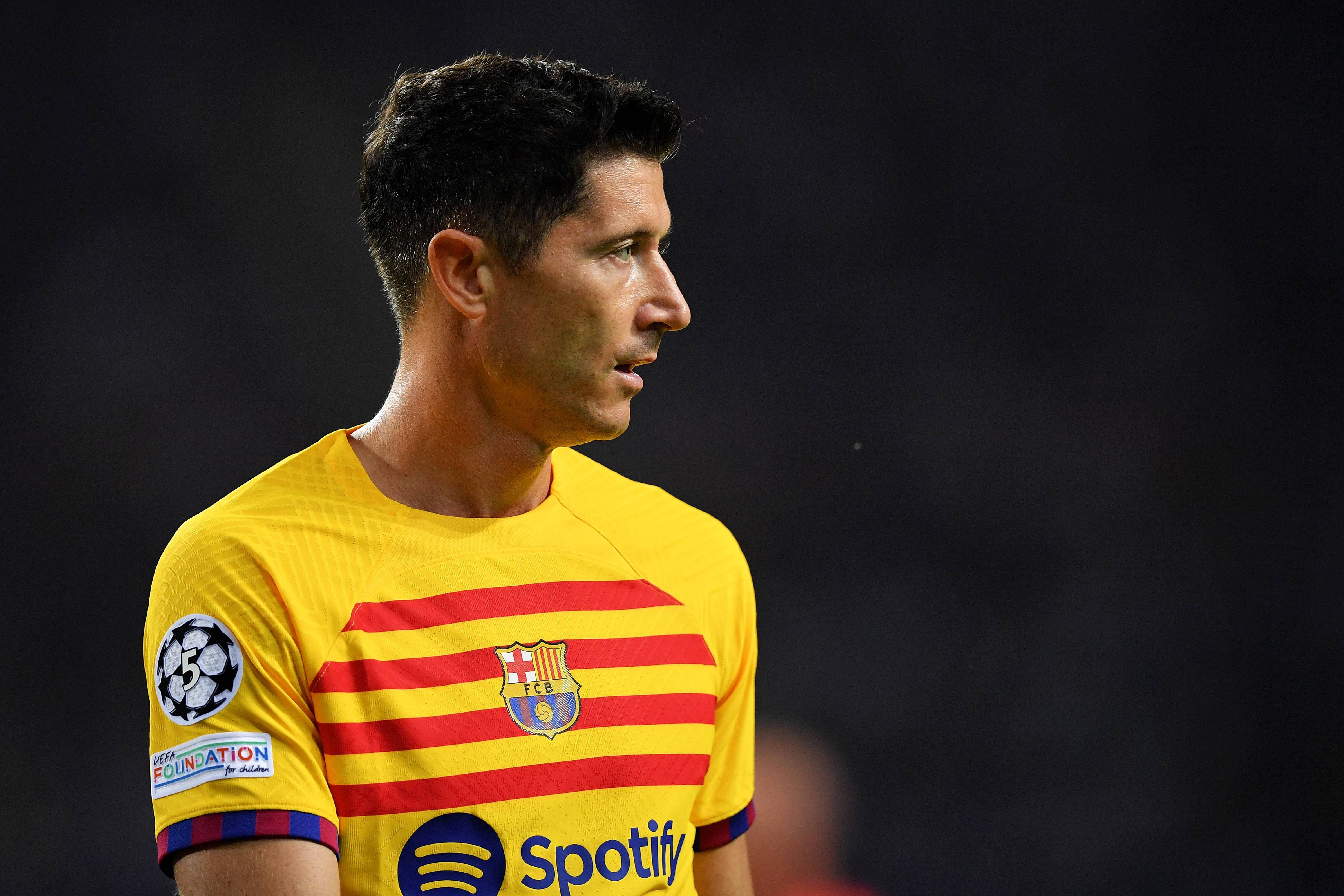  Robert Lewandowski, en un partido del Barcelona.