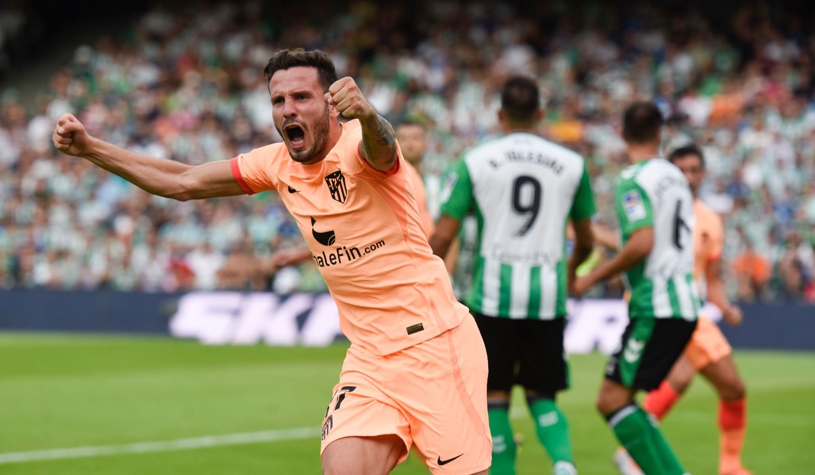  Saúl celebra el gol del Atlético de Madrid ante el Betis.