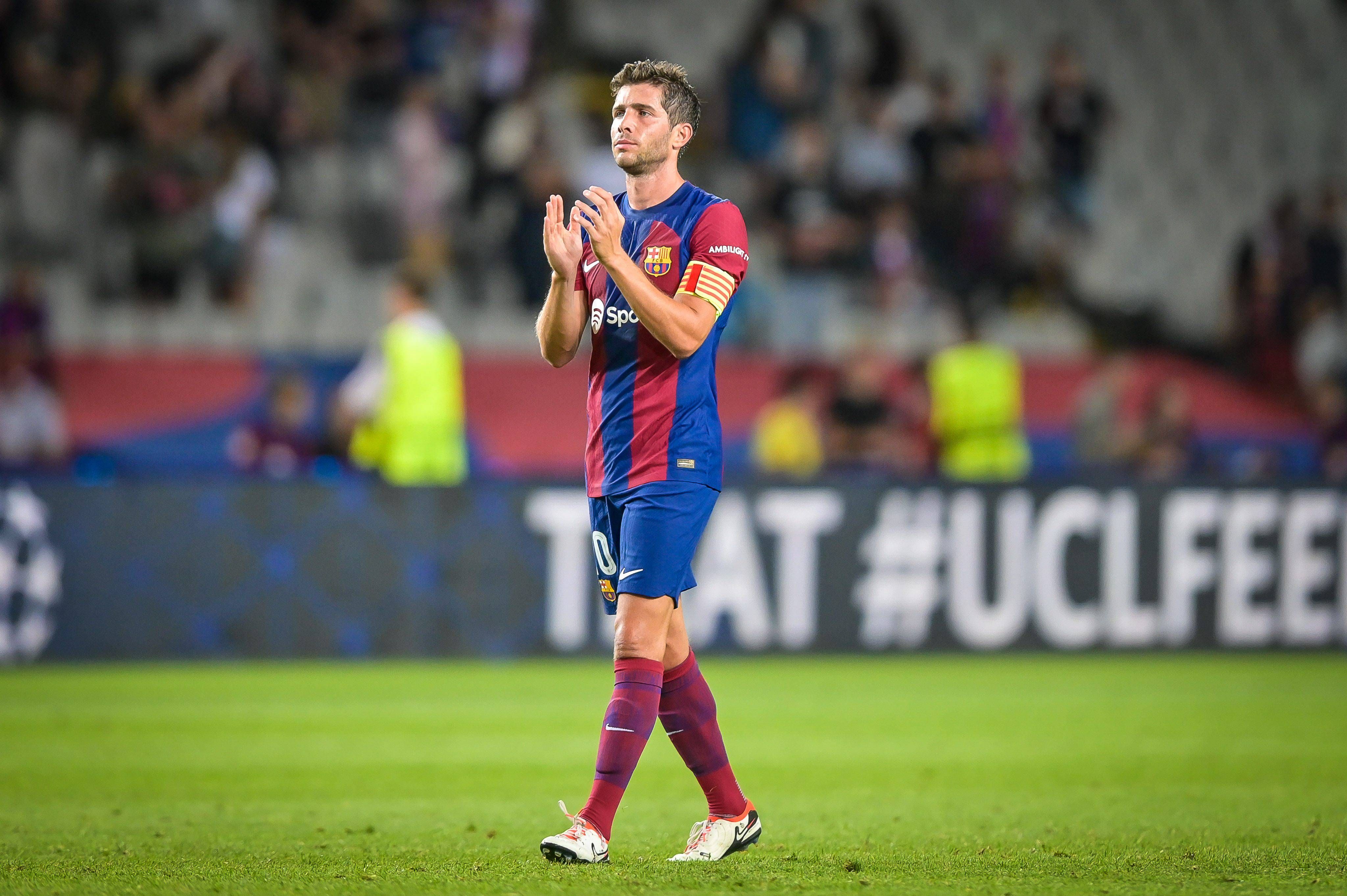 Sergi Roberto en el encuentro ante el Amberes.