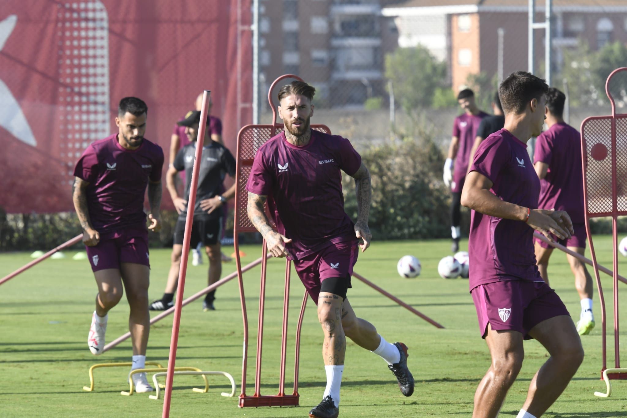Sergio Ramos, en el entrenamiento