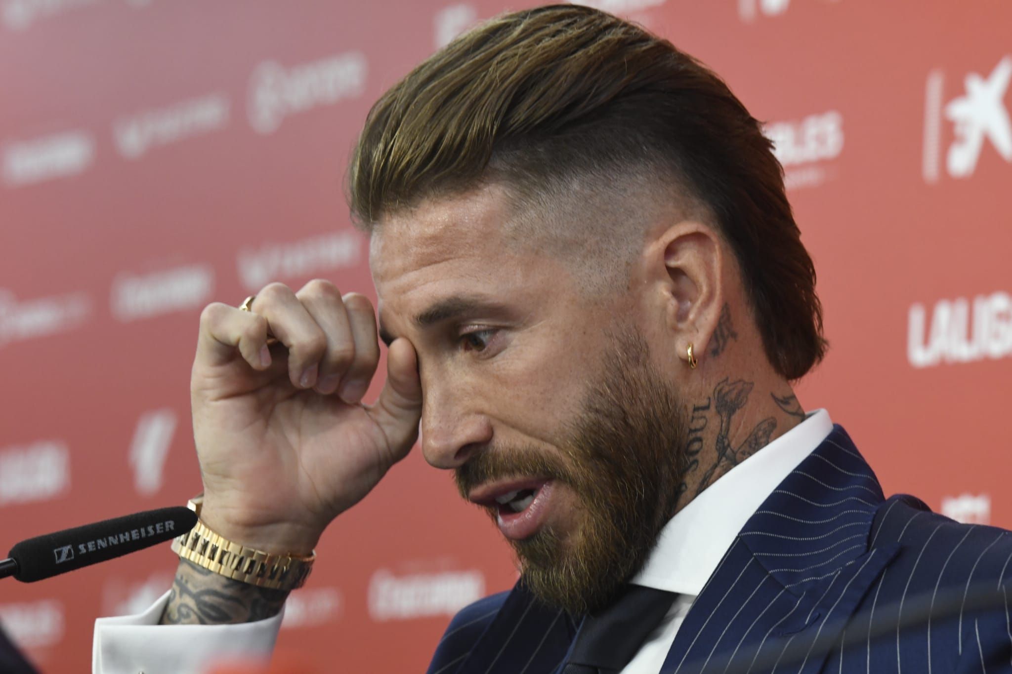 Sergio Ramos, en su presentación con el Sevilla