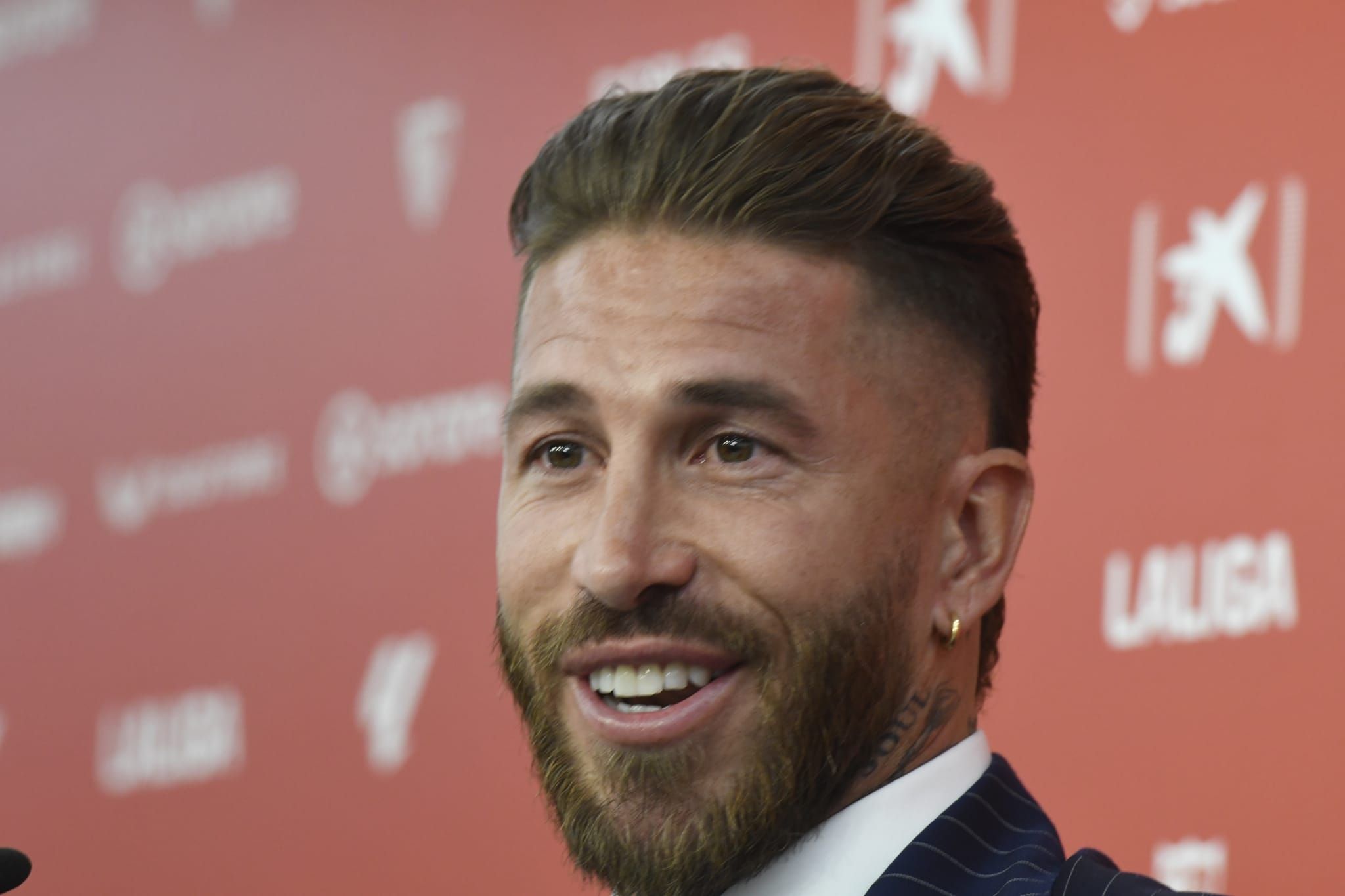 Sergio Ramos, en su presentación con el Sevilla