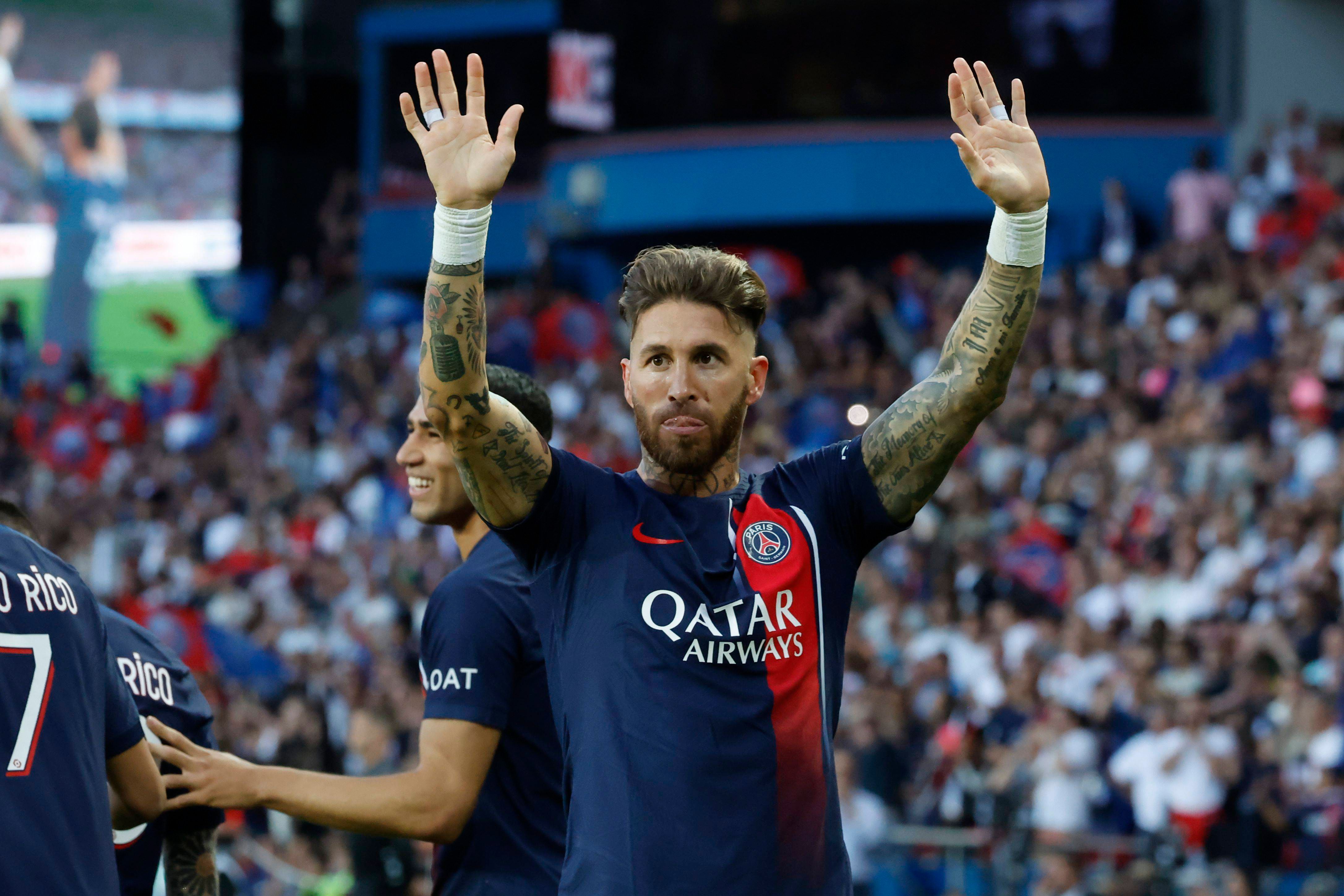  Sergio Ramos, jugando con el PSG..