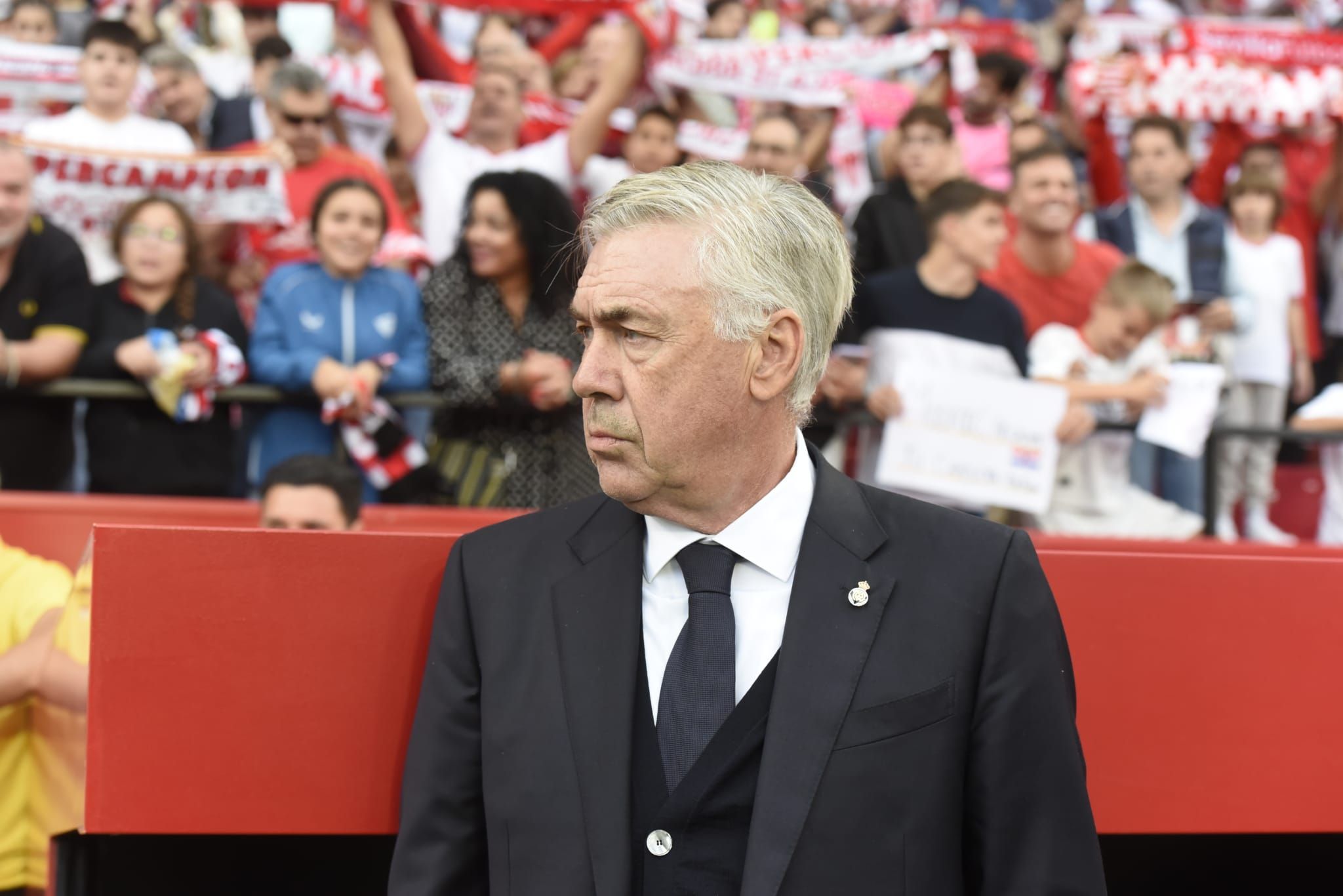 Carlo Ancelotti, antes del Sevilla-Real Madrid.