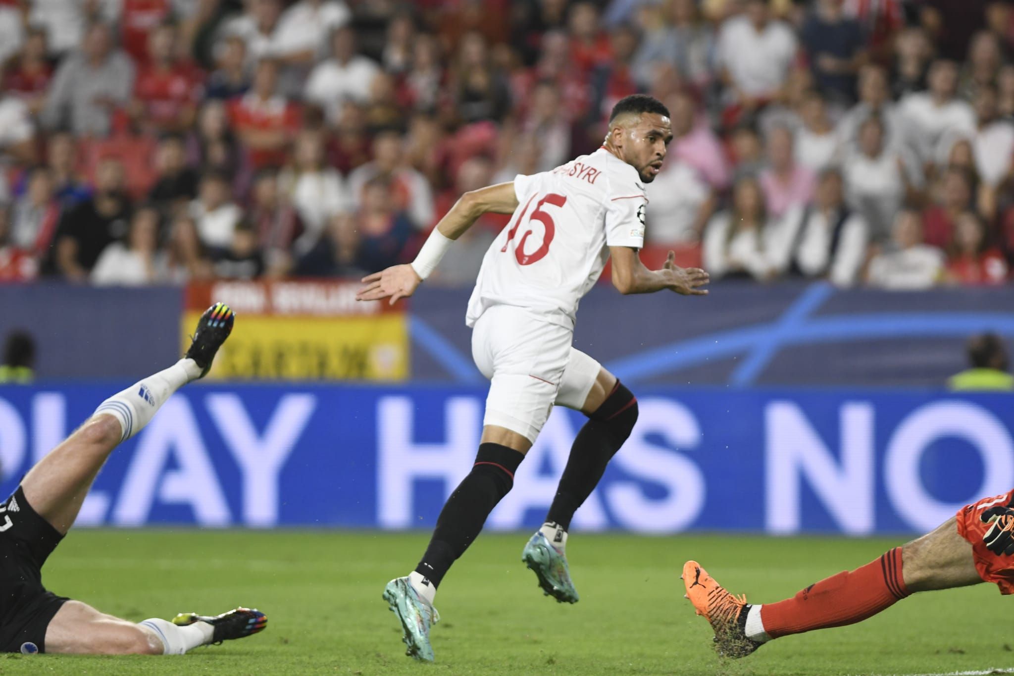 En Nesyri, celebrando su gol ante el Copenhague.