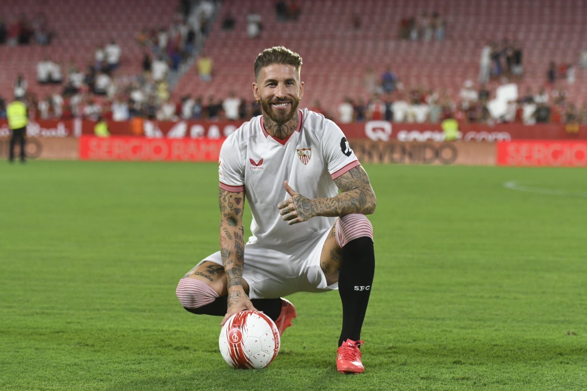  Sergio Ramos, en su presentación con el Sevilla FC.
