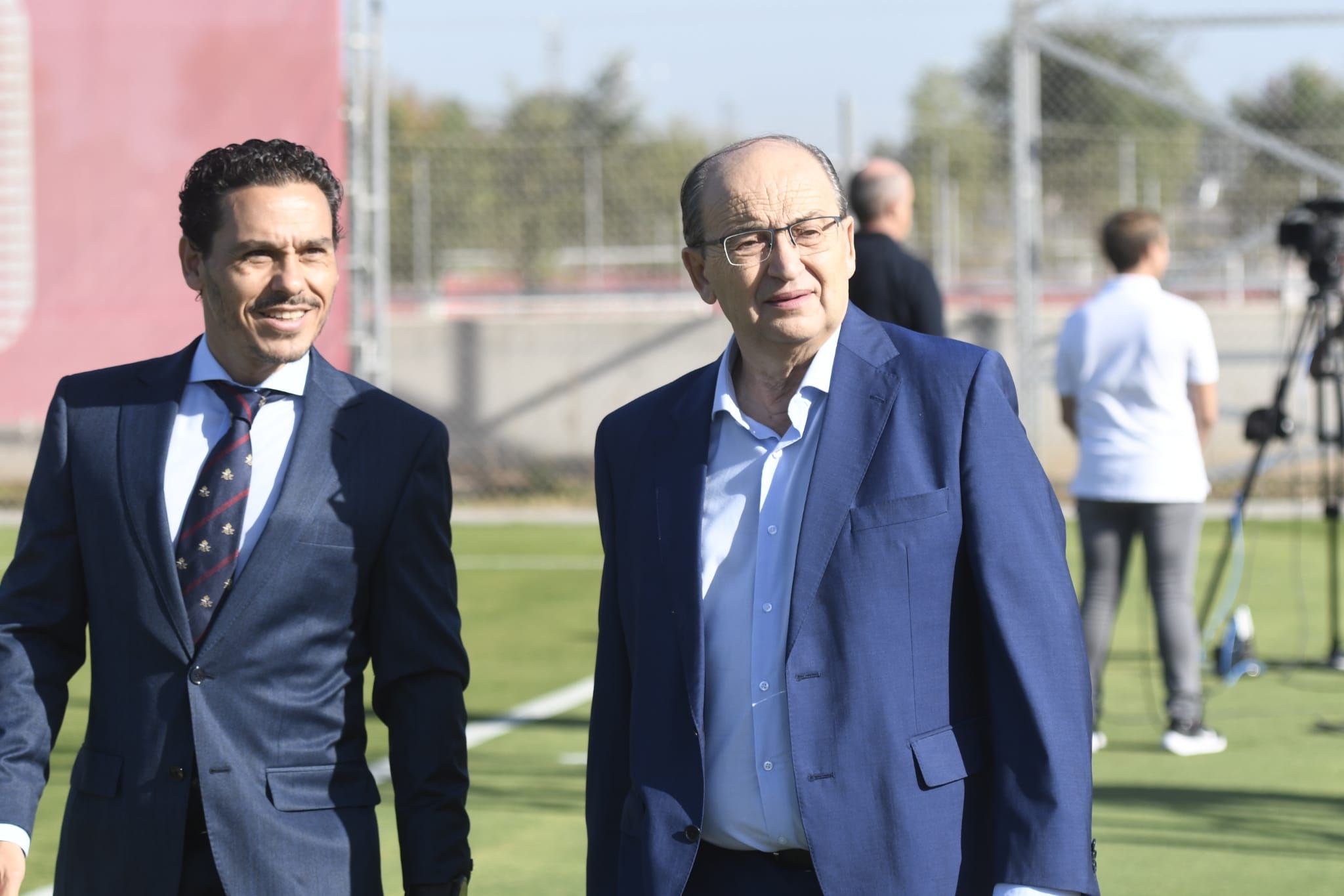  Del Nido Carrasco y Pepe Castro, durante un entrenamiento.
