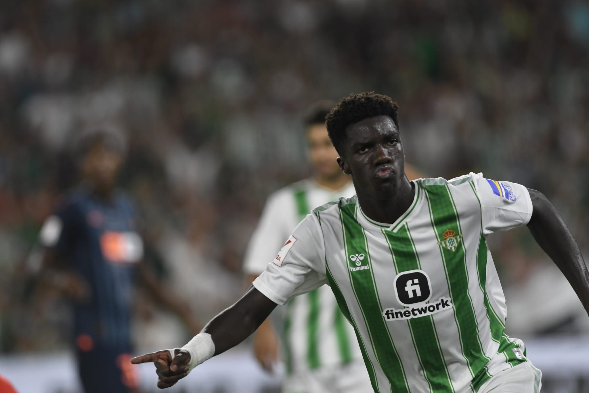  Celebración del gol de Assane Diao.