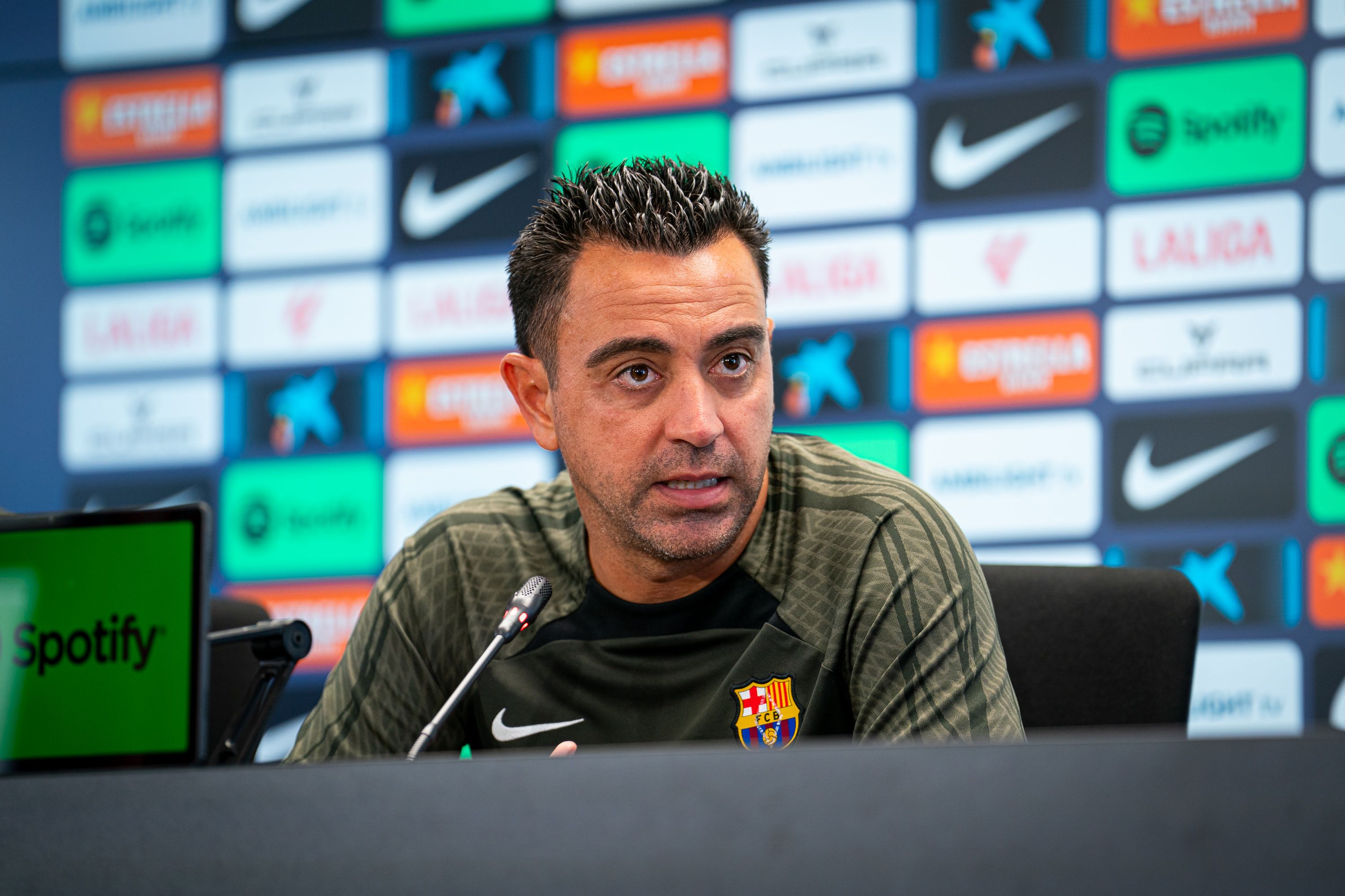  Xavi Hernández, en sala de prensa.