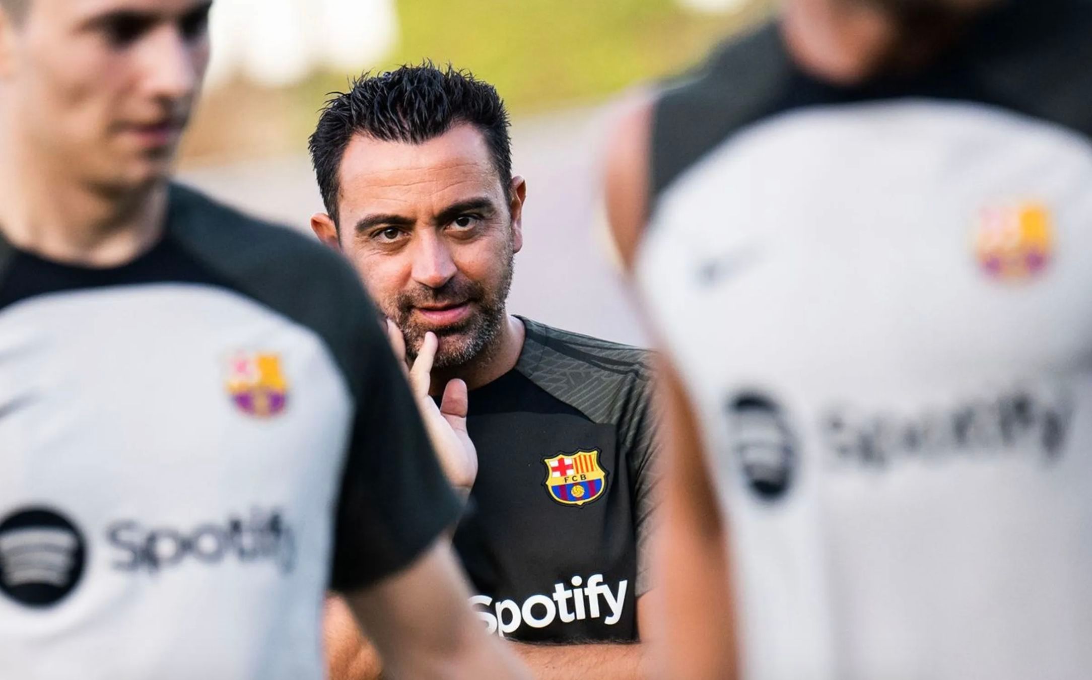  Xavi Hernández, en un entrenamiento del FC Barcelona.