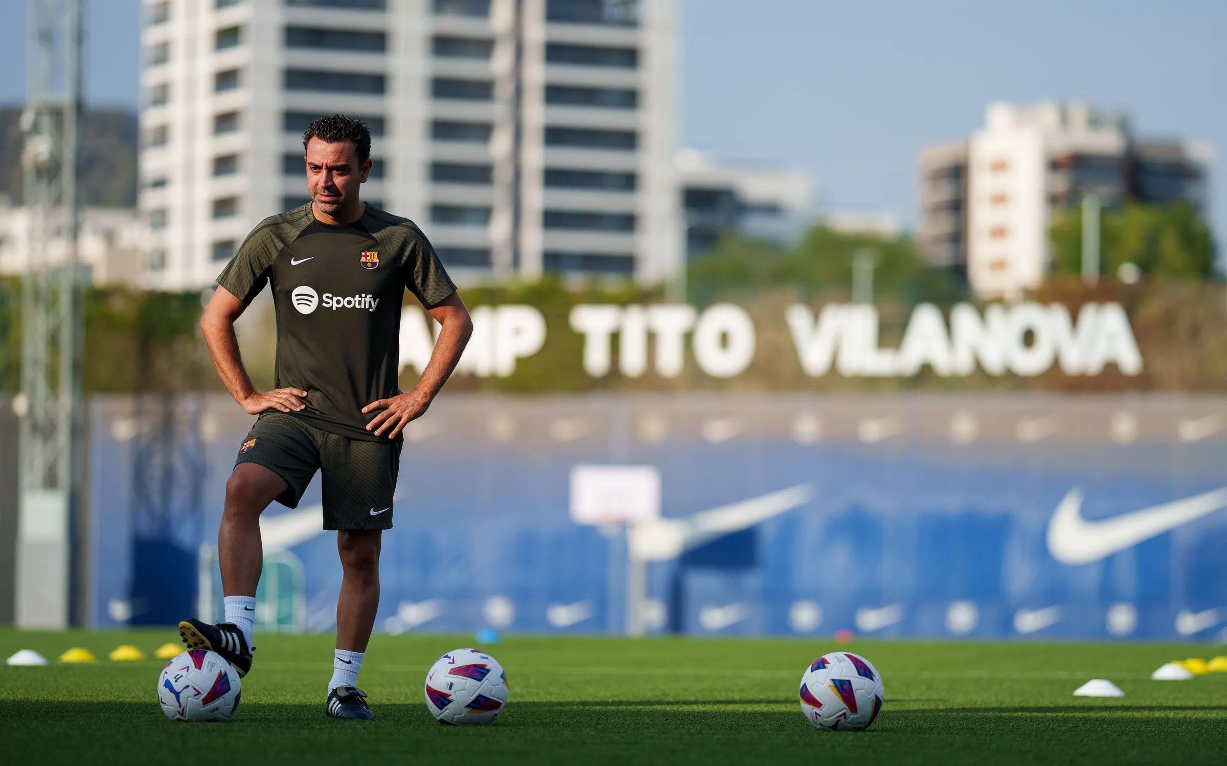  Xavi Hernández, en una sesión del Barcelona.