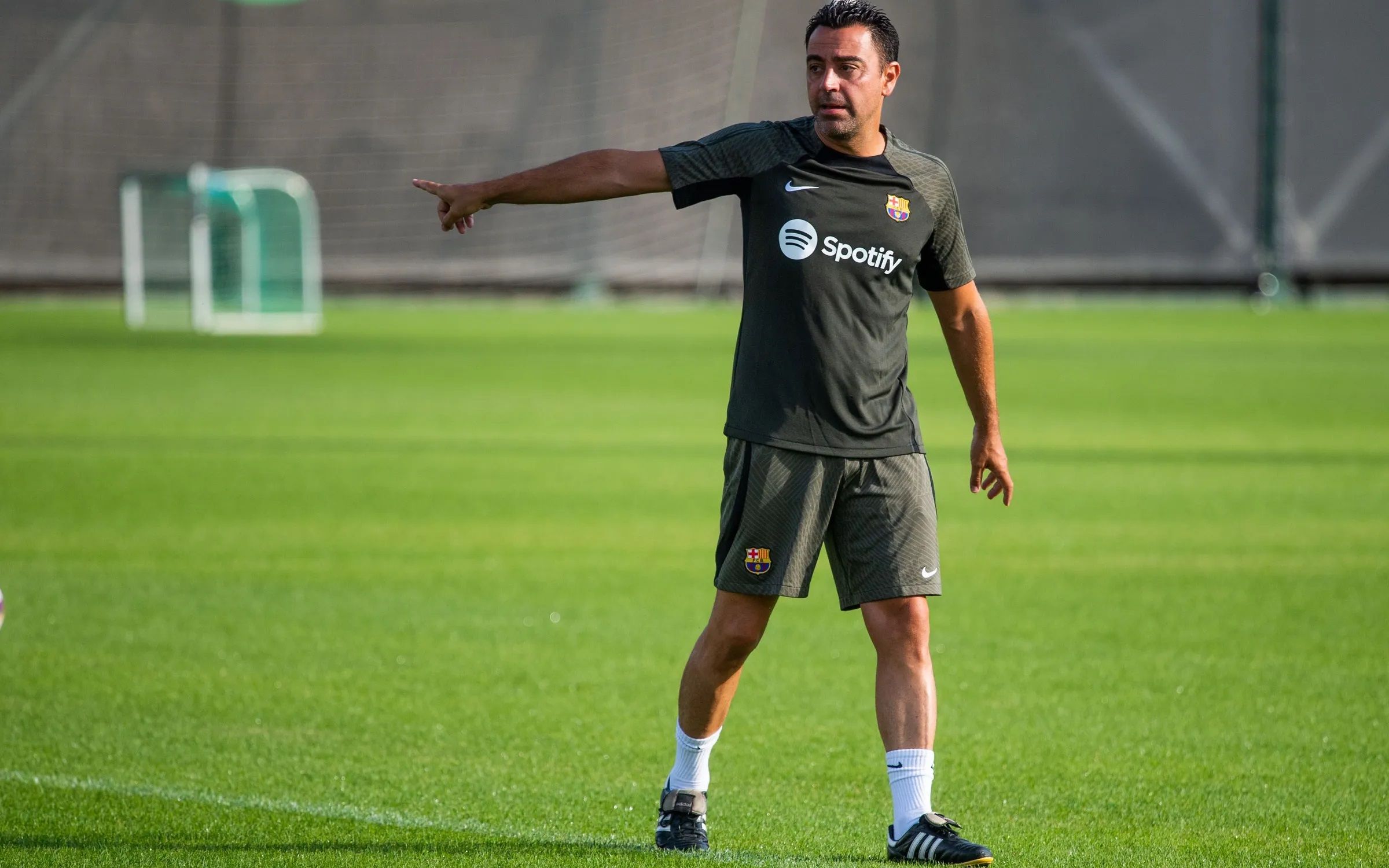 Xavi Hernández, en una sesión del Barça.