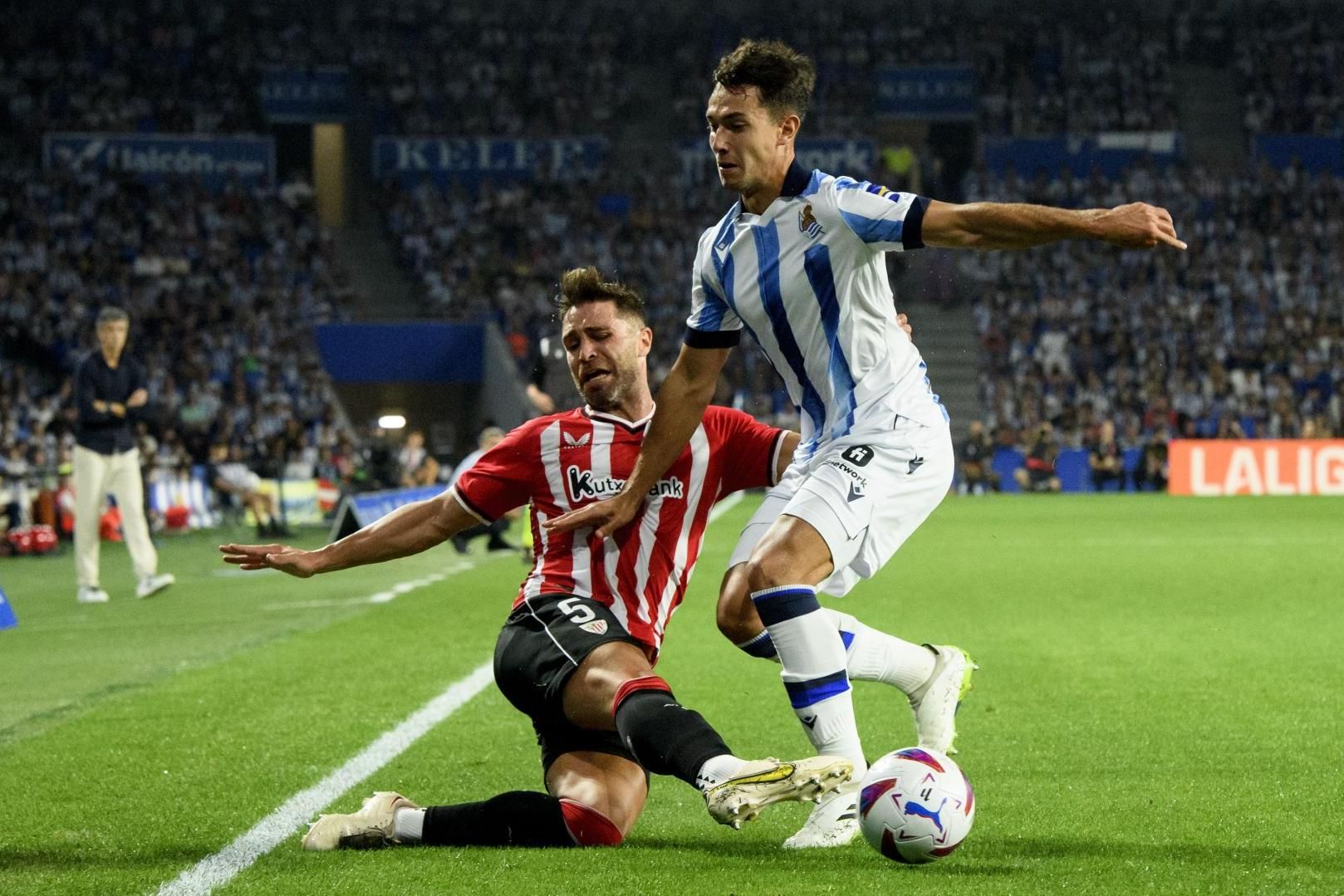  Yeray, en el derbi ante la Real en Anoeta.
