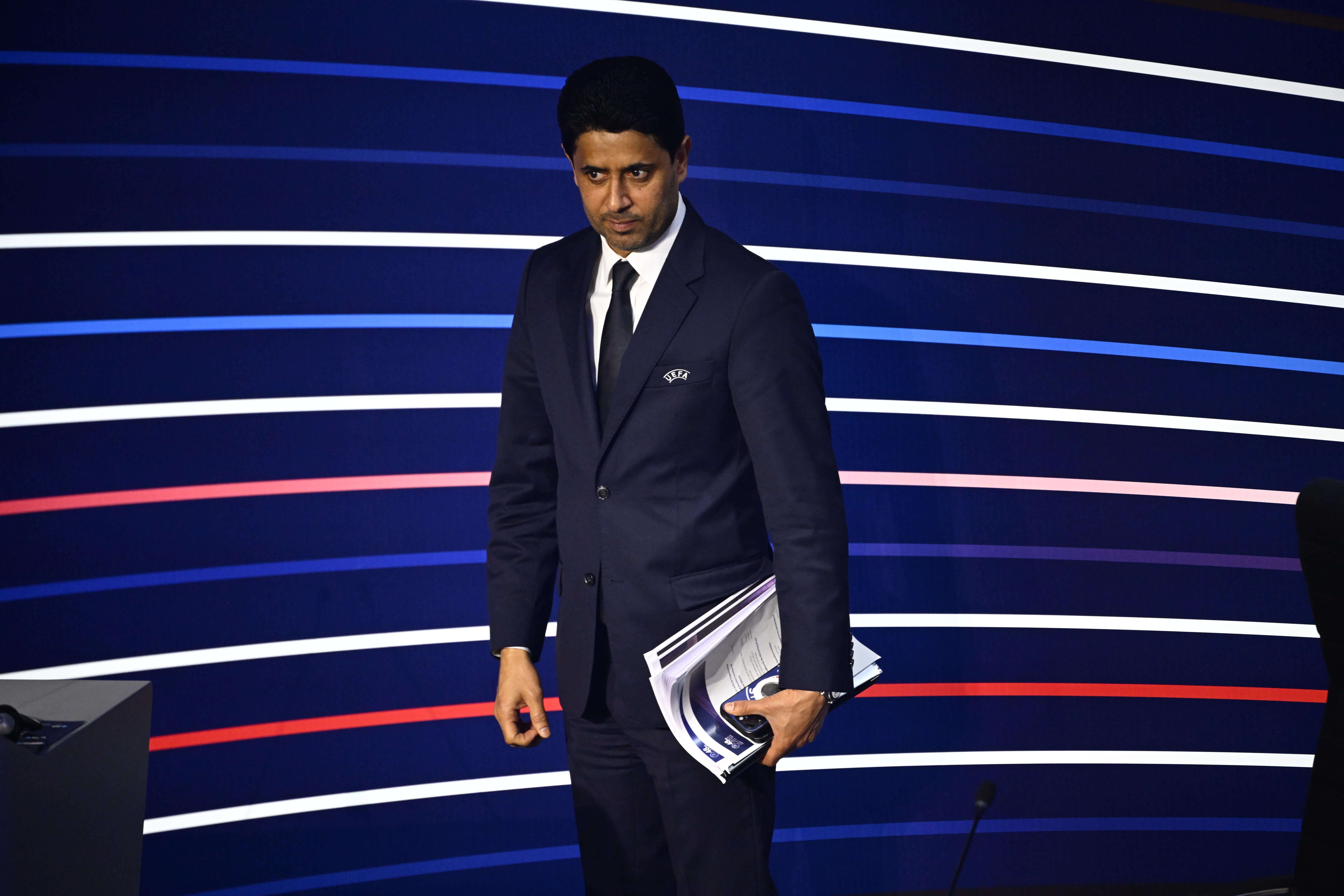 Nasser Al Khelaïfi, en un Congreso de la UEFA.