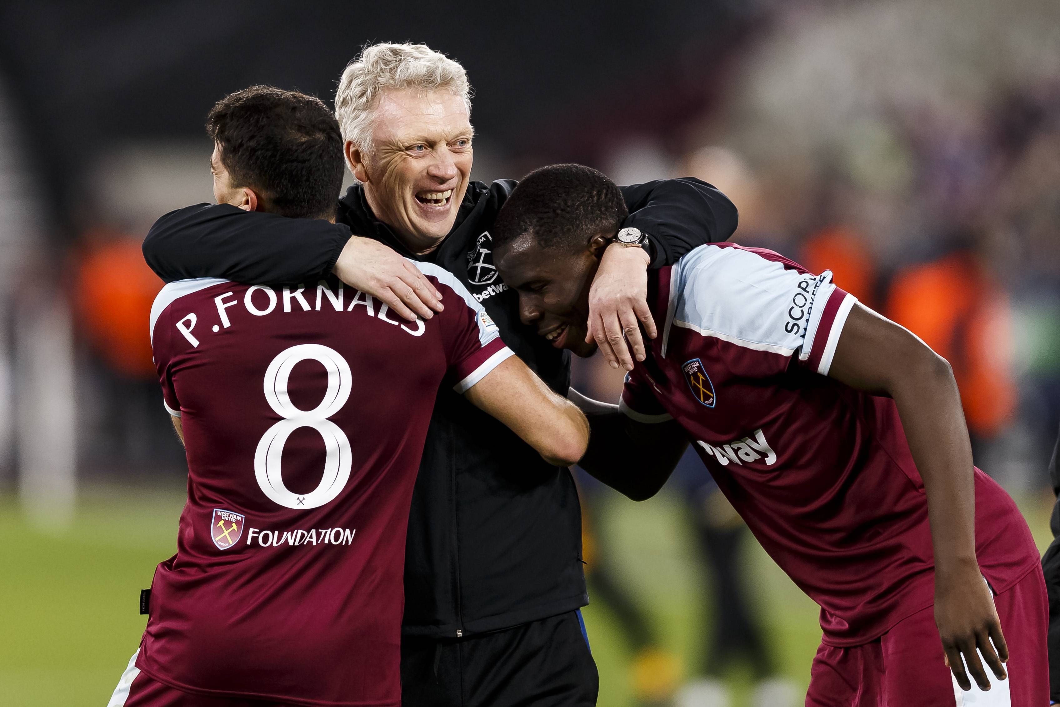  David Moyes y Pablo Fornals, en el West Ham.