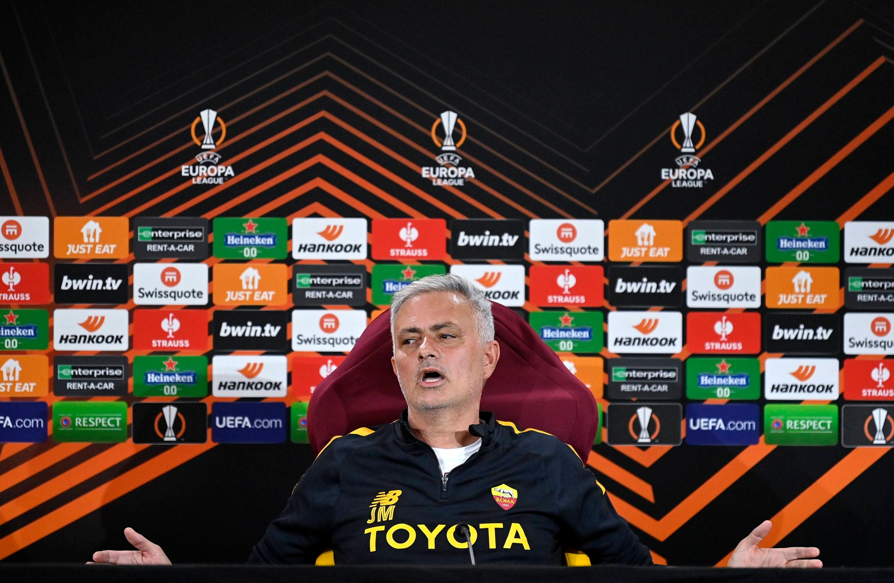  Mourinho, en el Open Media Day de la UEFA.