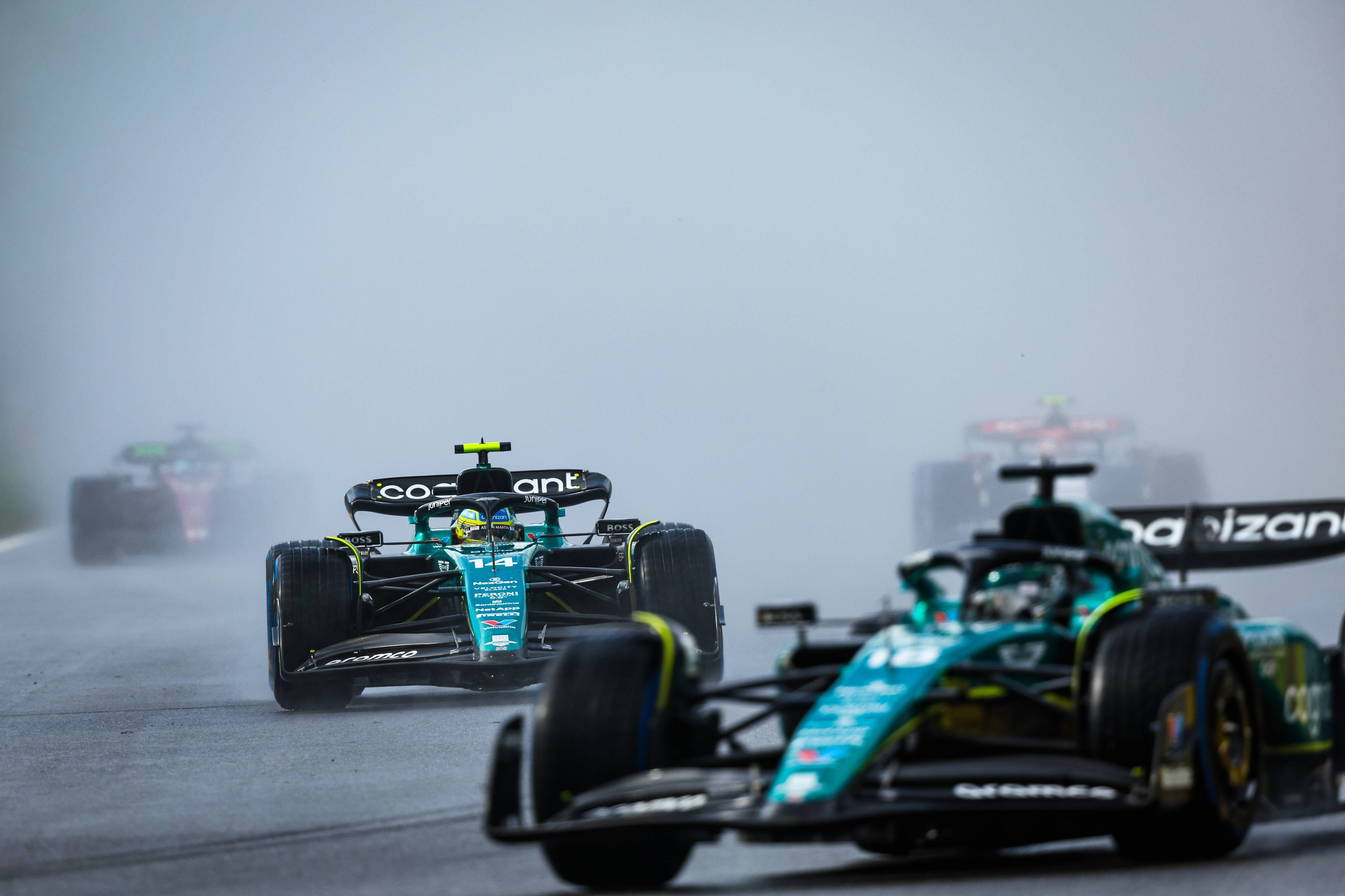  Lance Stroll y Fernando Alonso, en el GP de Sao Paulo.