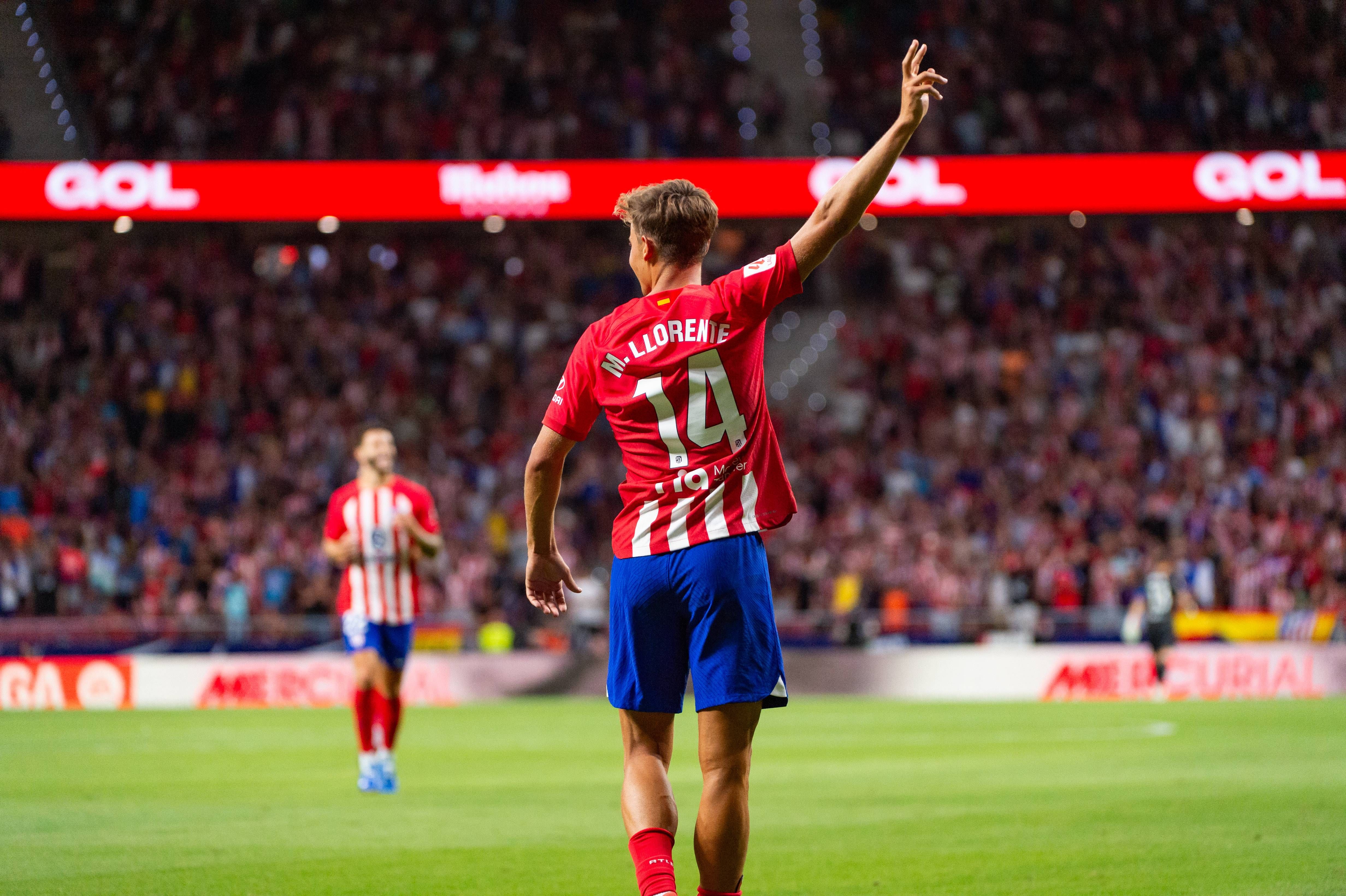  Marcos Llorente celebra un gol con el Atlético de Madrid.