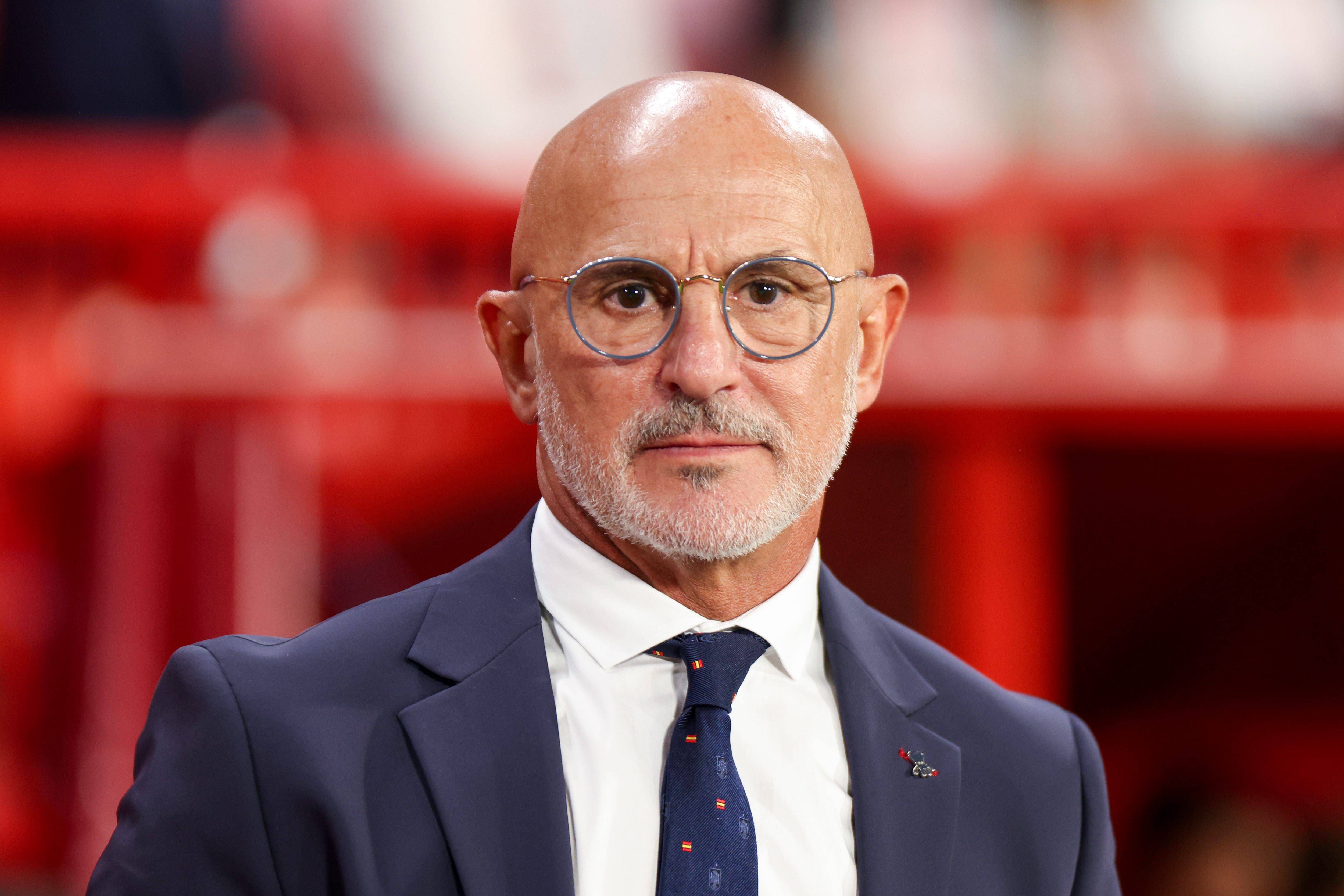  Luis de Fuente, en un partido de España.