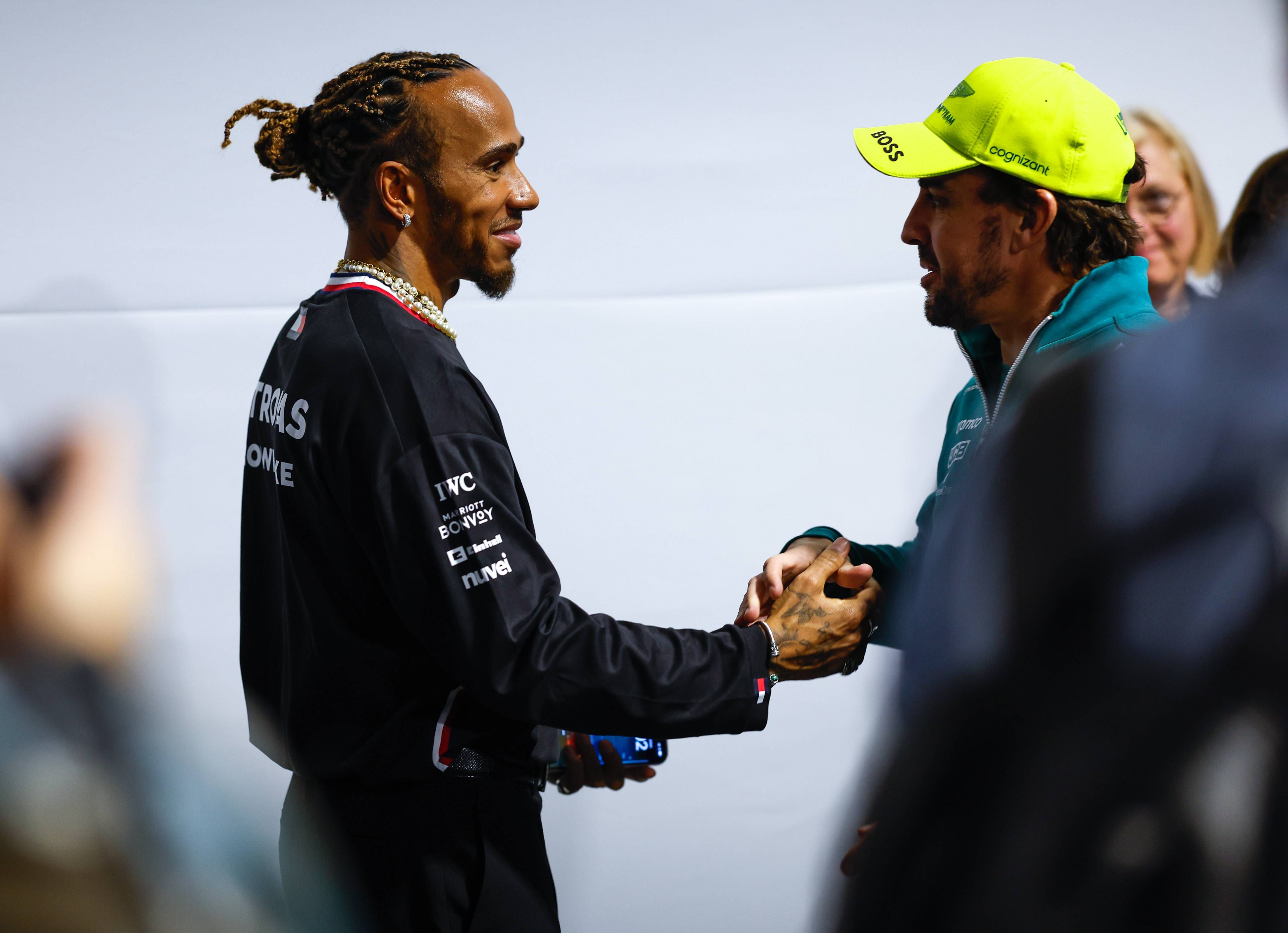  Lewis Hamilton y Fernando Alonso, en Las Vegas.