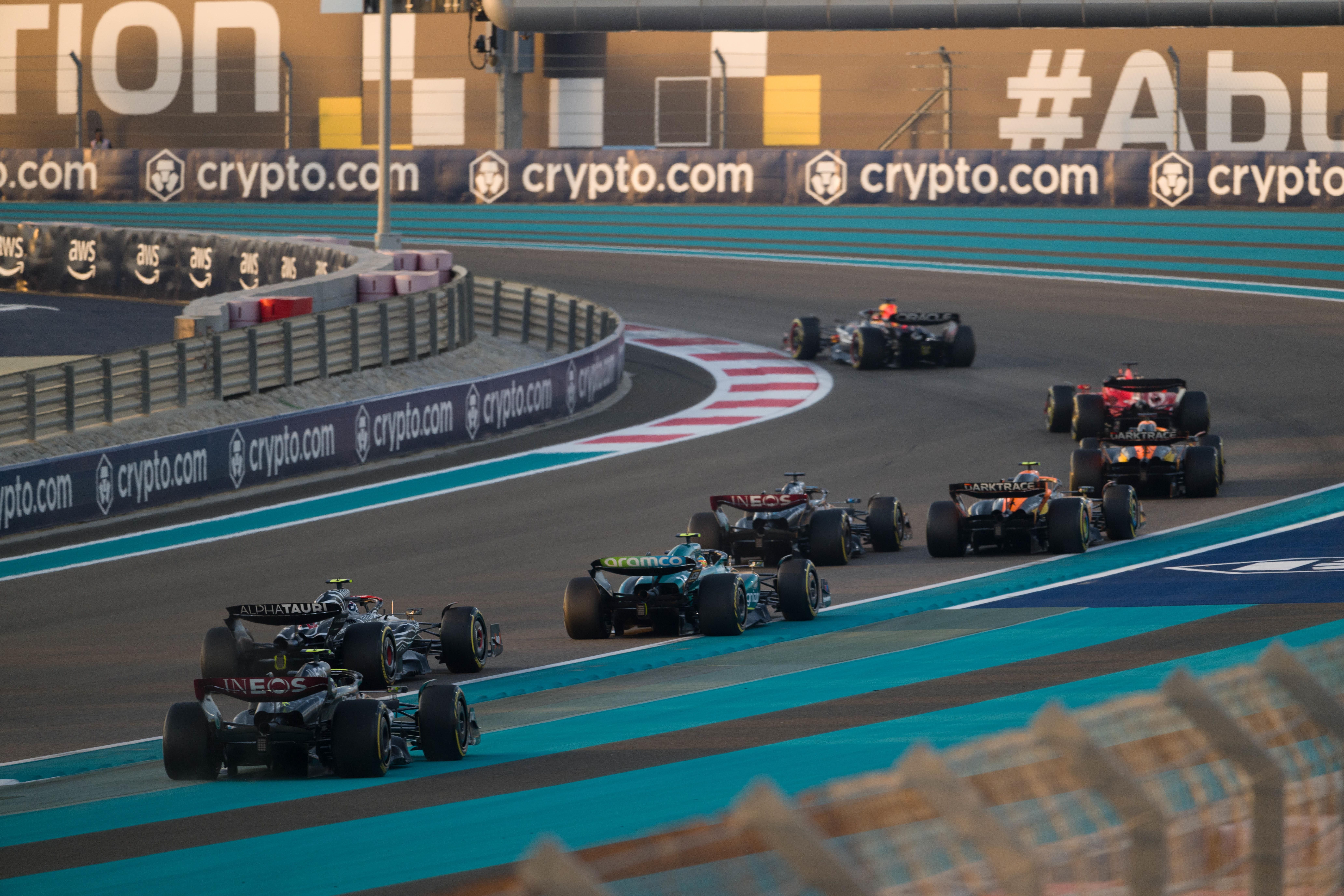  Los pilotos de Fórmula 1, en el GP de Abu Dabi.