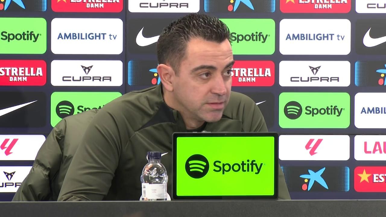 Xavi, en rueda de prensa.