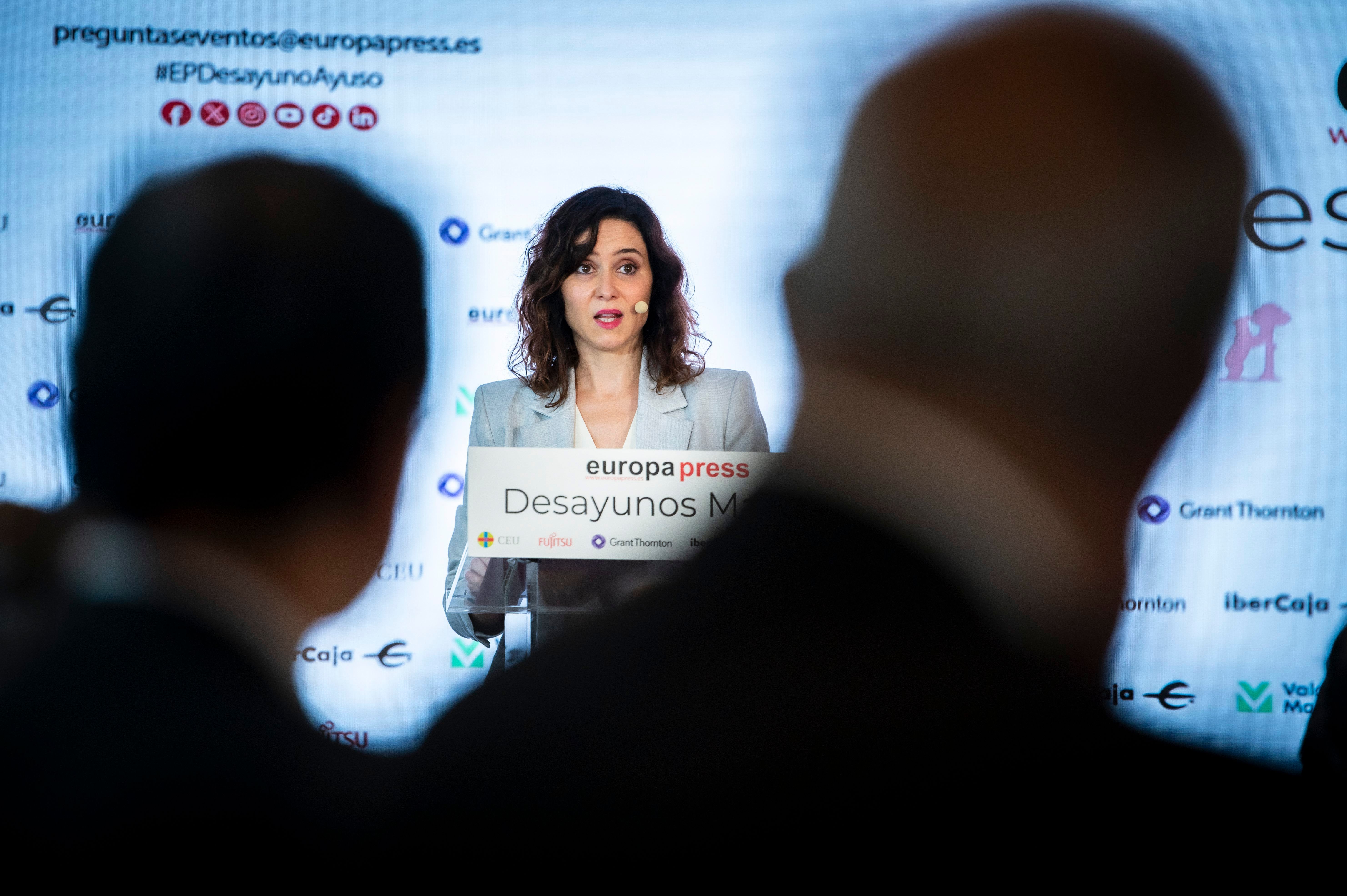 Isabel Díaz Ayuso, en los Desayunos de Europa Press.