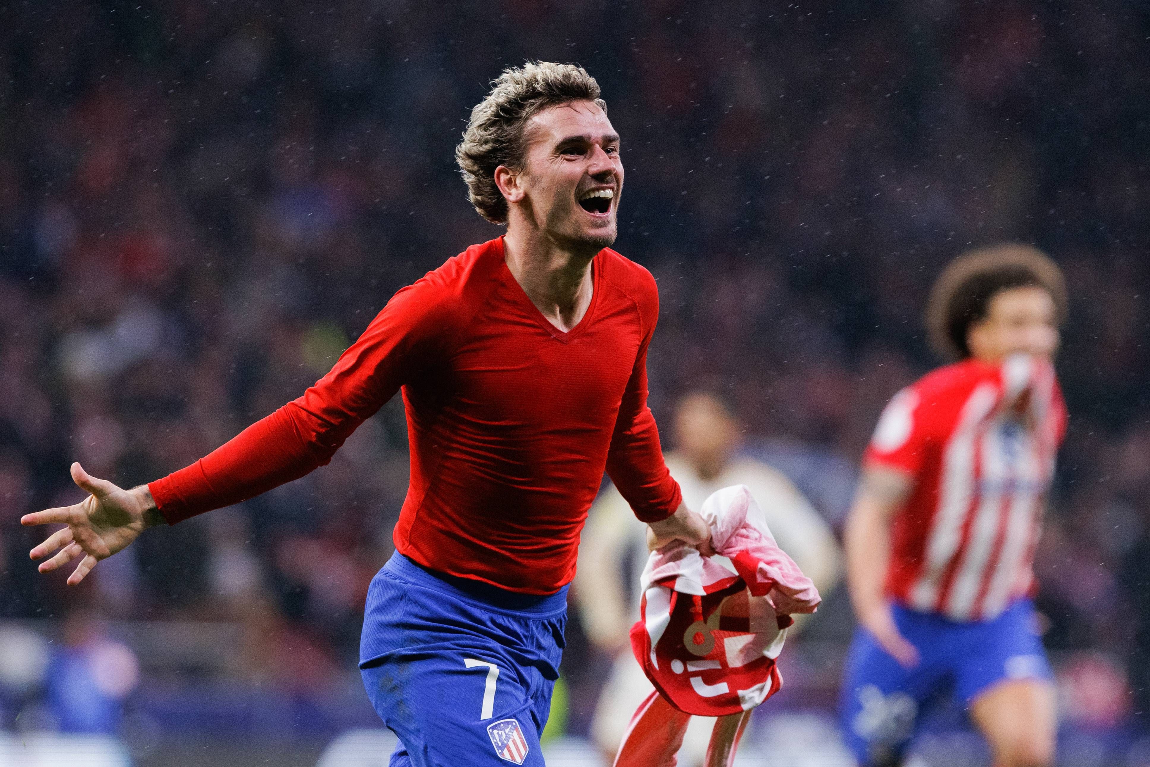  Griezmann celebra su gol en el Atlético-Real Madrid de Copa..