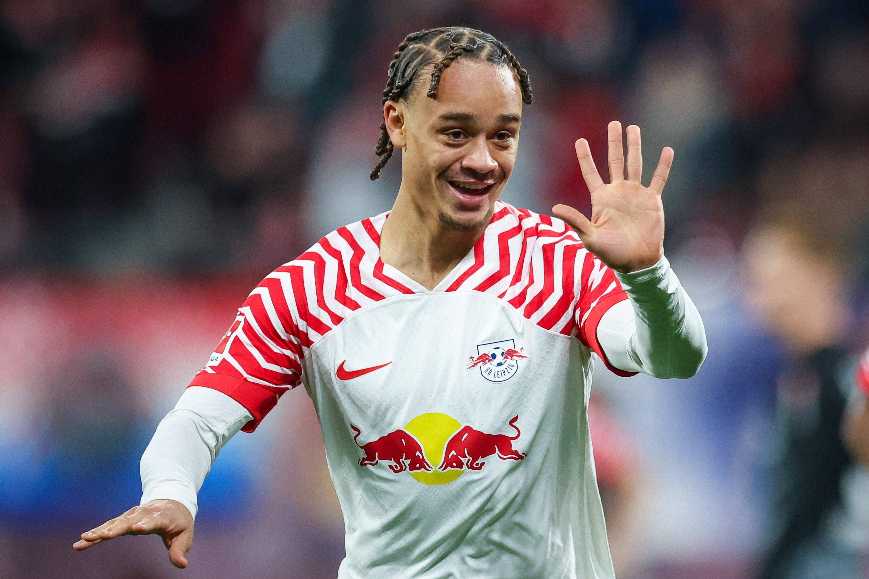 Xavi Simons con el RB Leipzig.