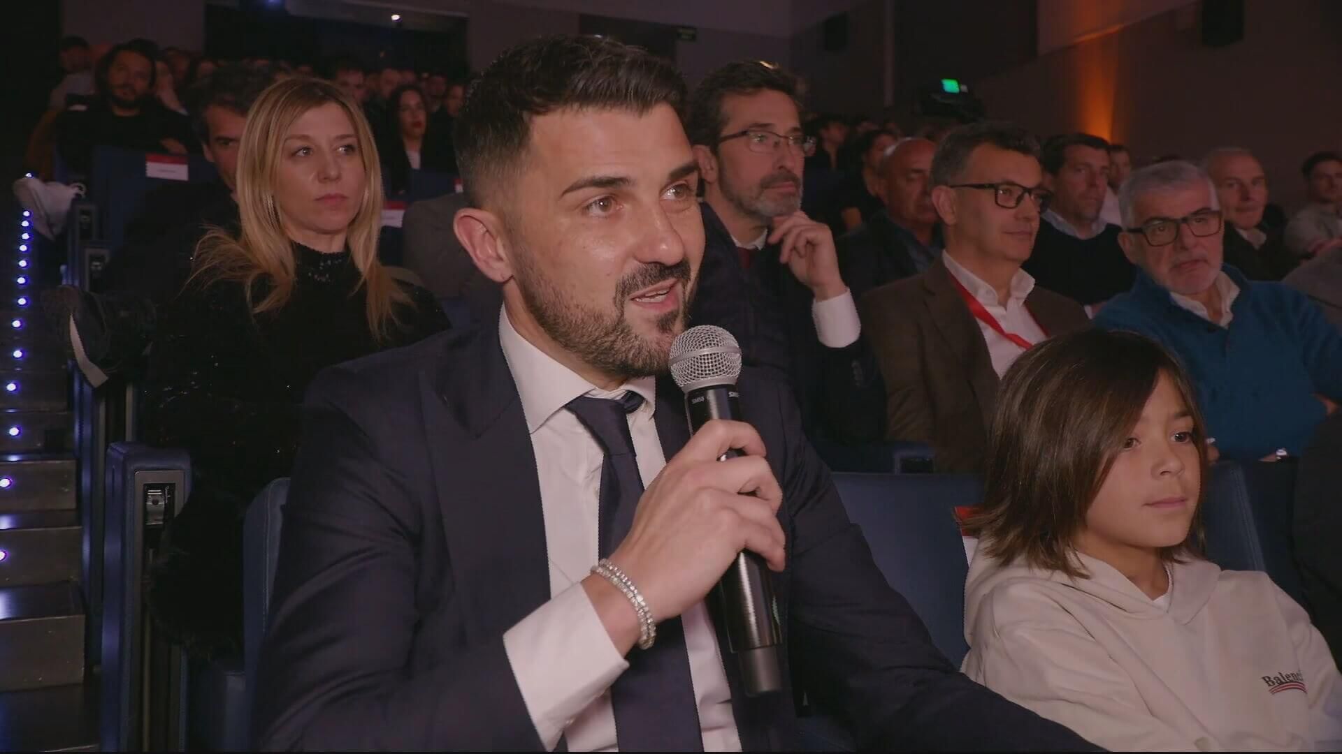 David Villa, durante el acto Homenaje a Griezmann