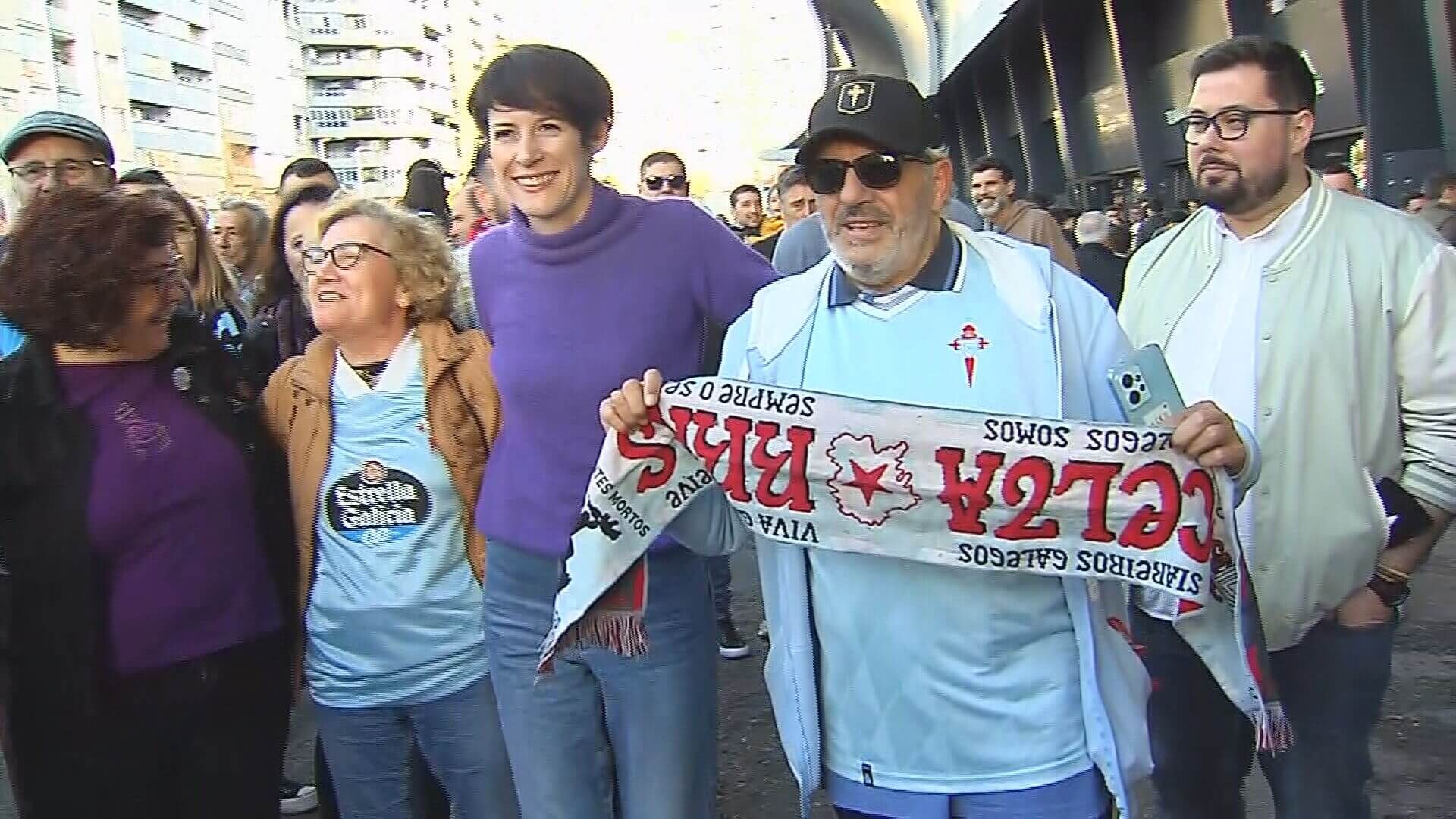 Ana Pontón, durante la previa del Celta-Barcelona