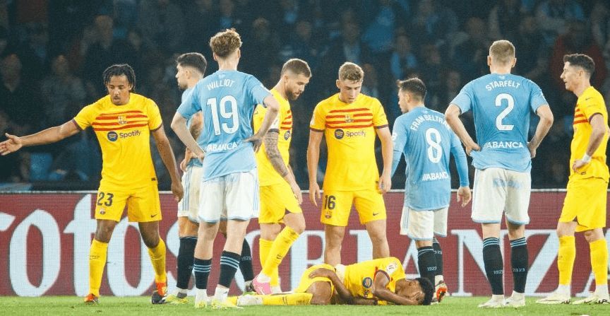 Penalti de Beltrán sobre Yamal.