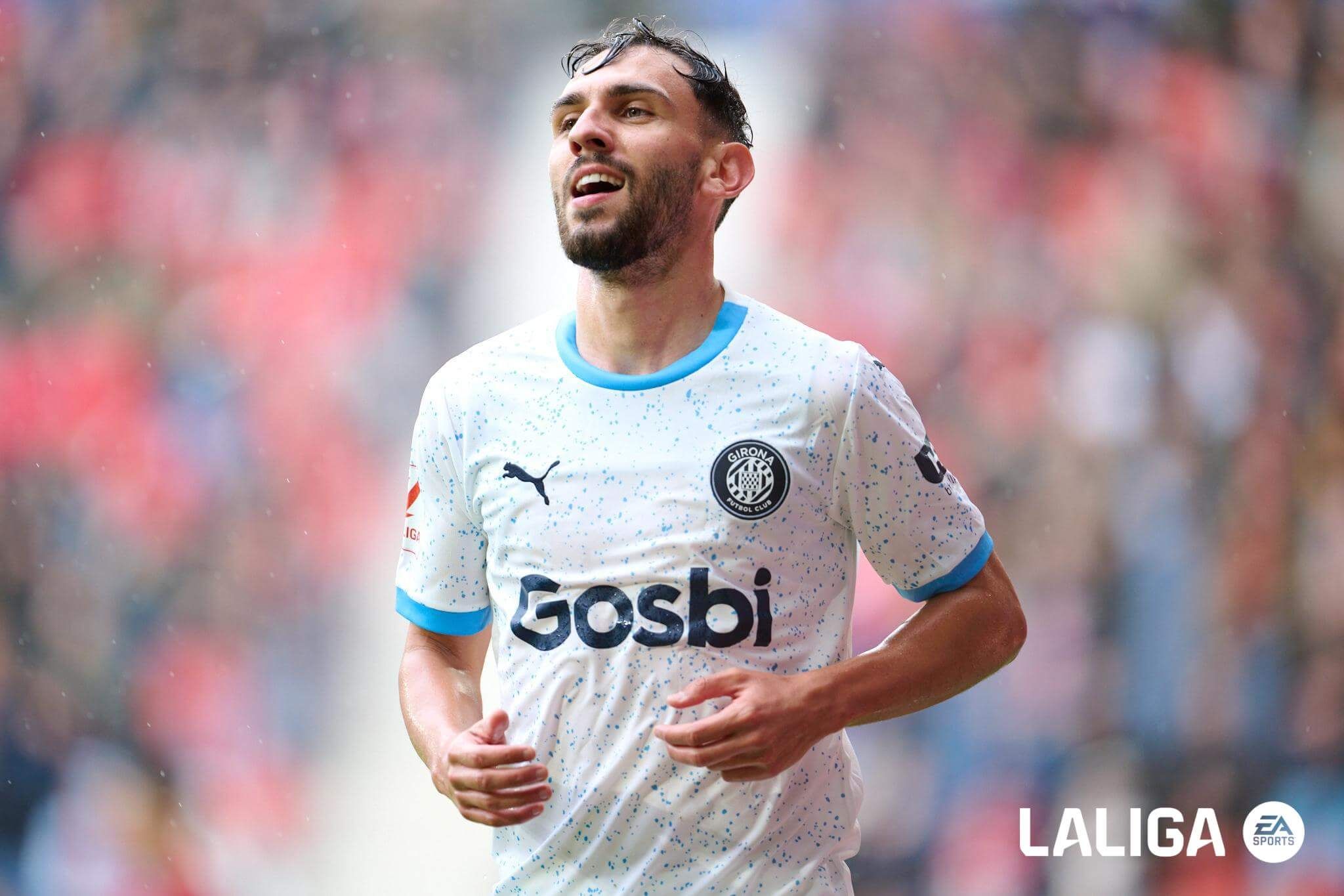 Iván Martín celebra un gol con el Girona esta temporada.