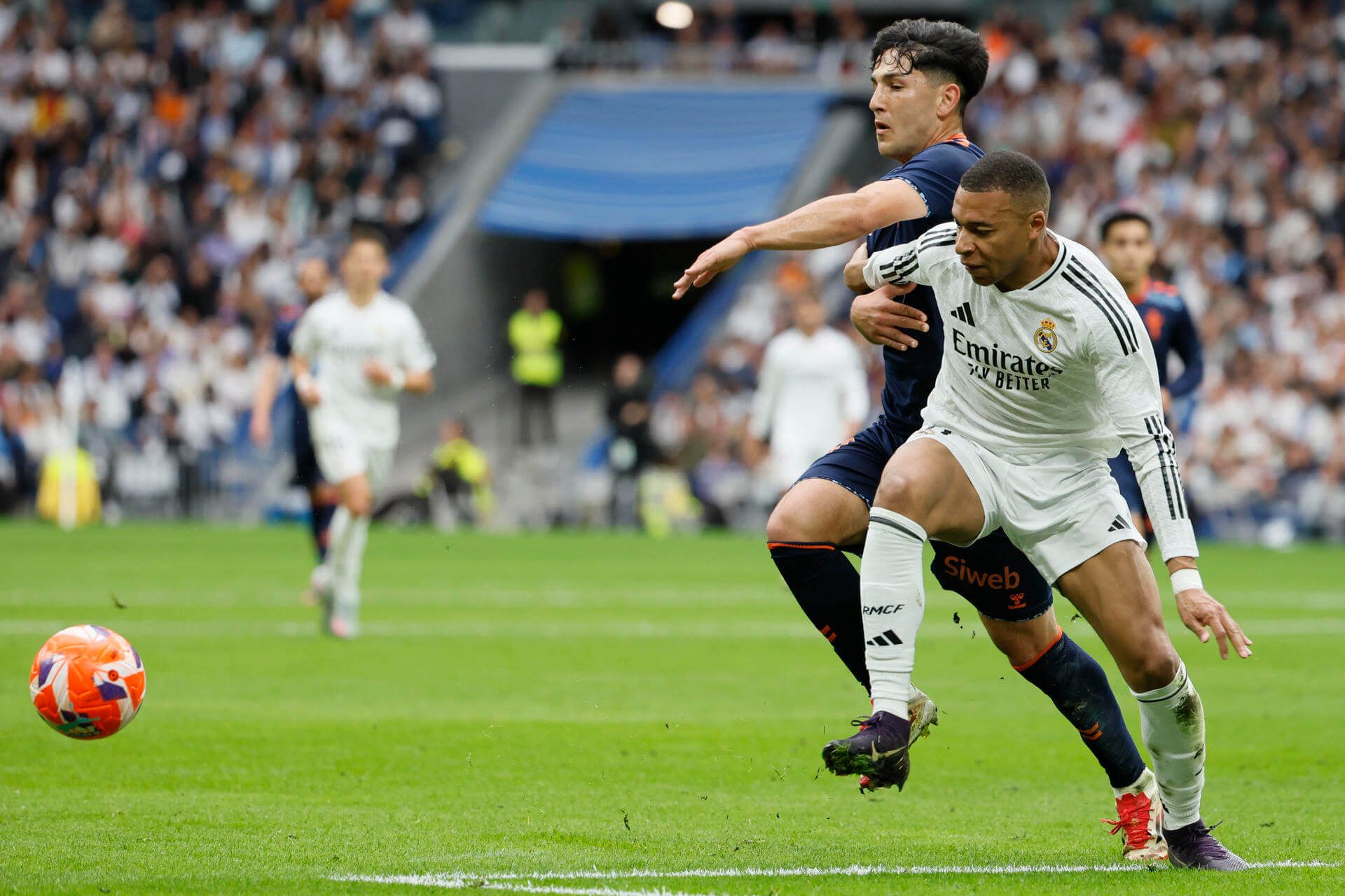  Kylian Mbappé, durante el Real Madrid-Celta de Vigo.