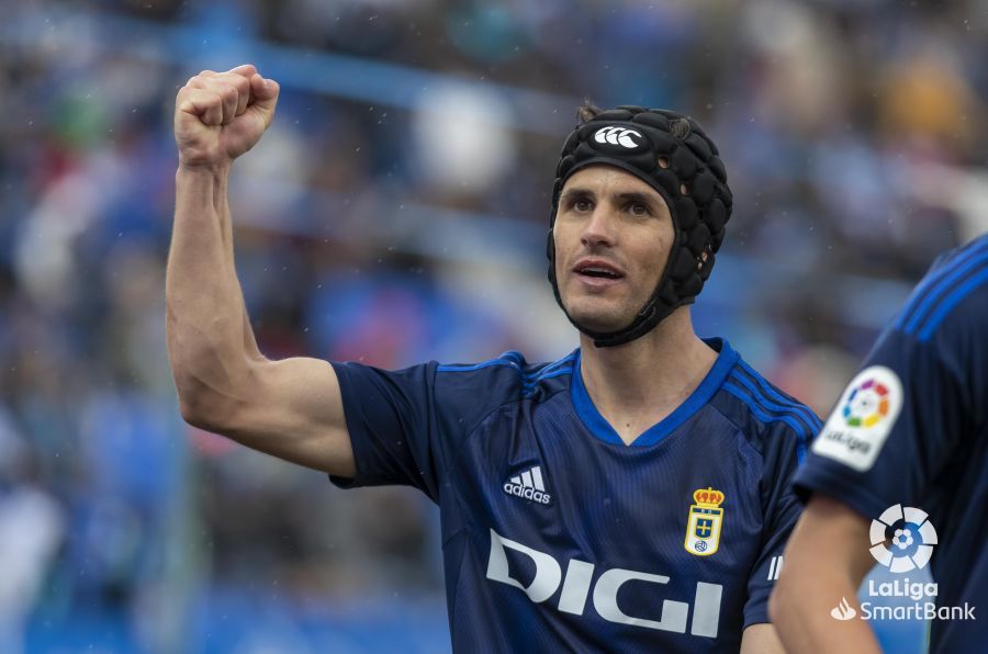 Luismi celebra su gol al Leganés.