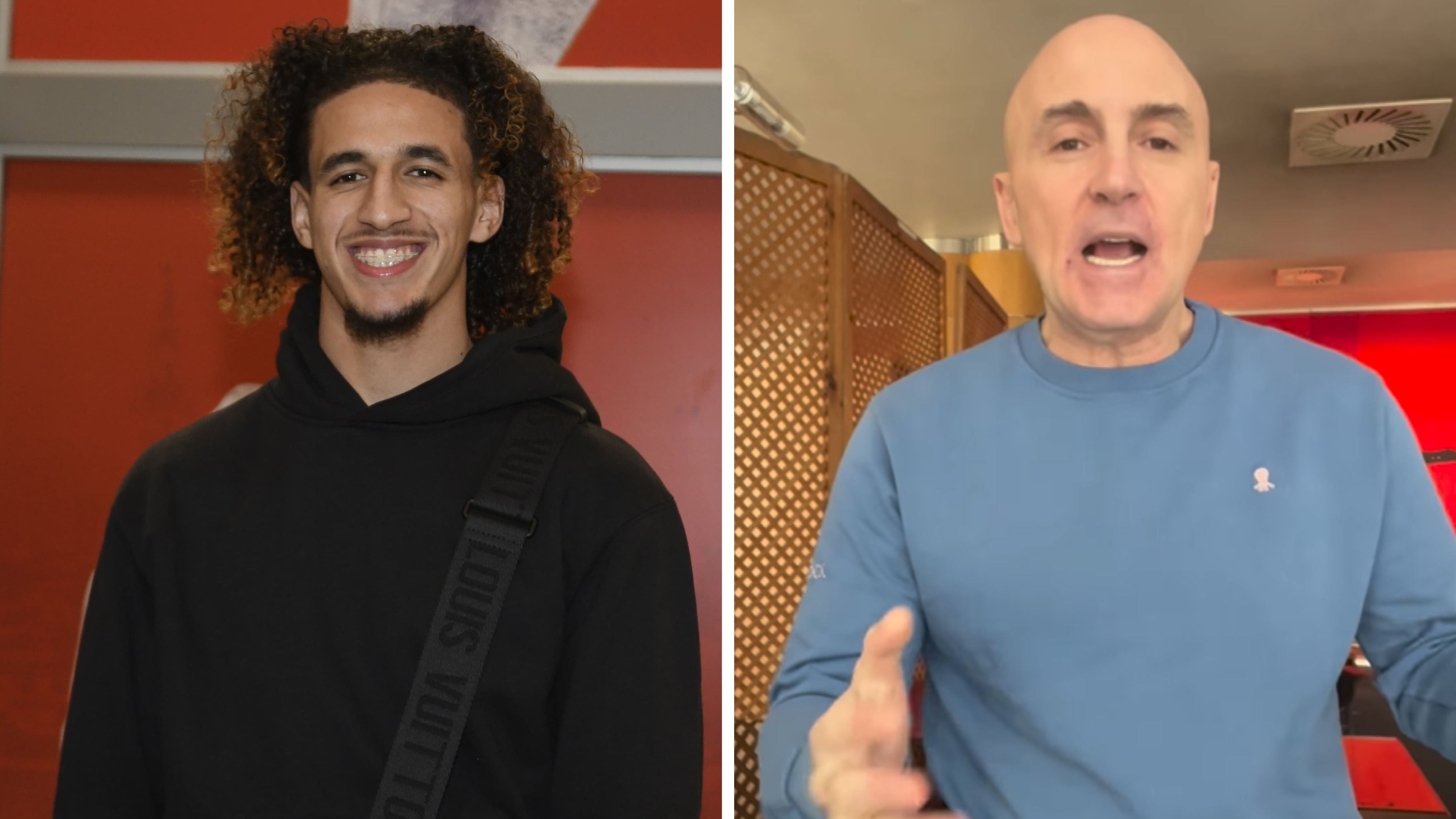  A la izquierda, Hannibal Mejbri. A la derecha, Maldini..