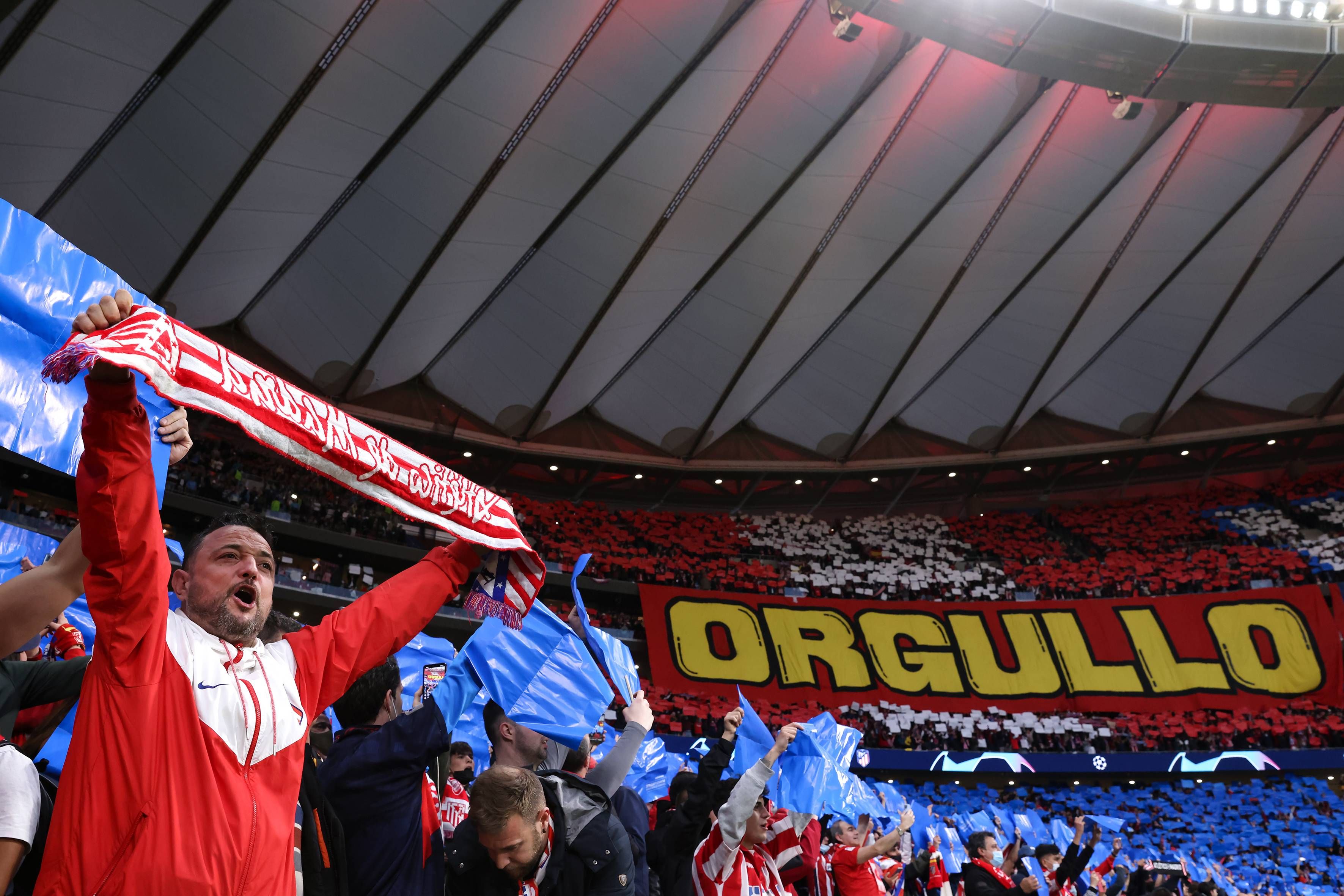 La afición del Atlético de Madrid, en el Metropolitano.