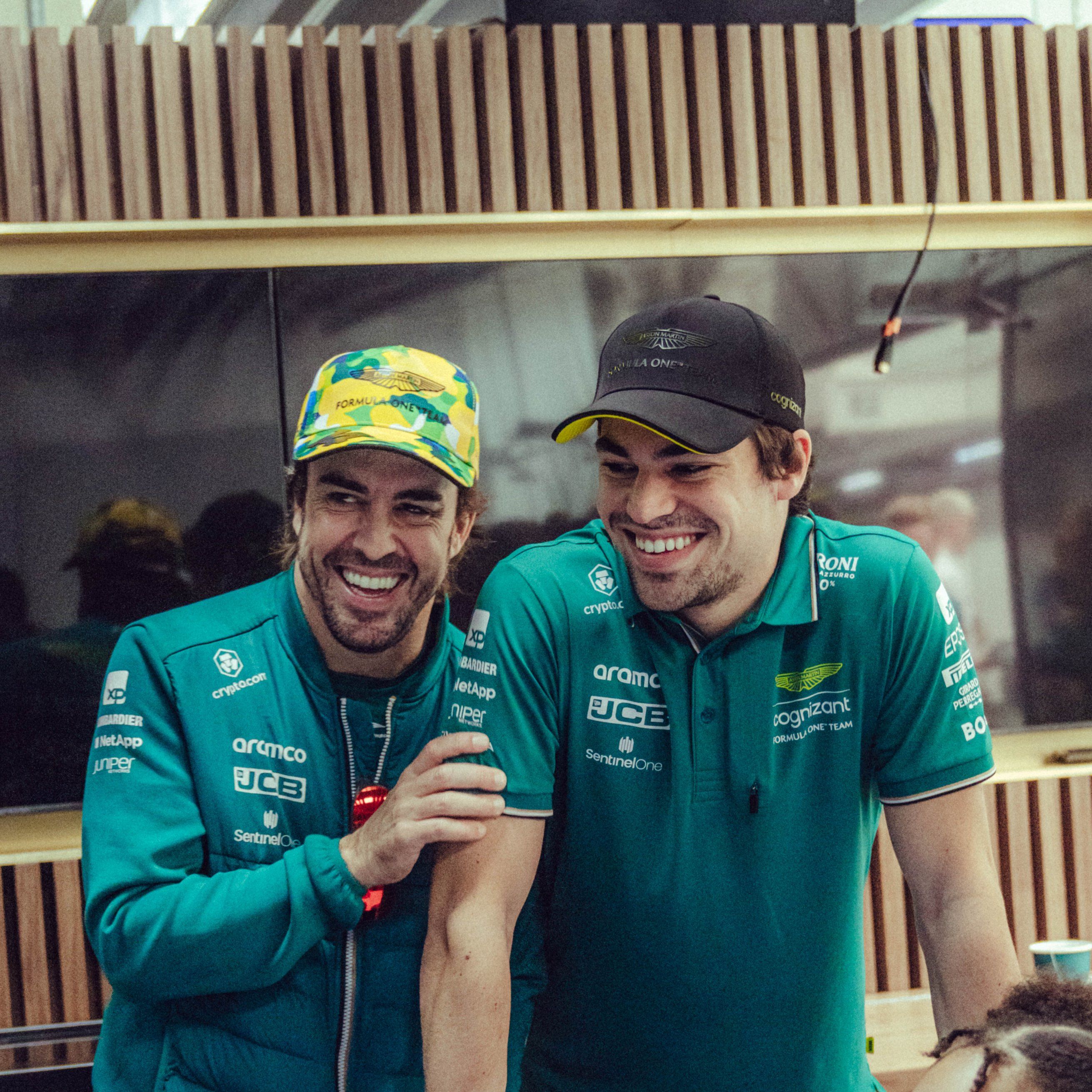  Fernando Alonso y Lance Stroll, en Interlagos.